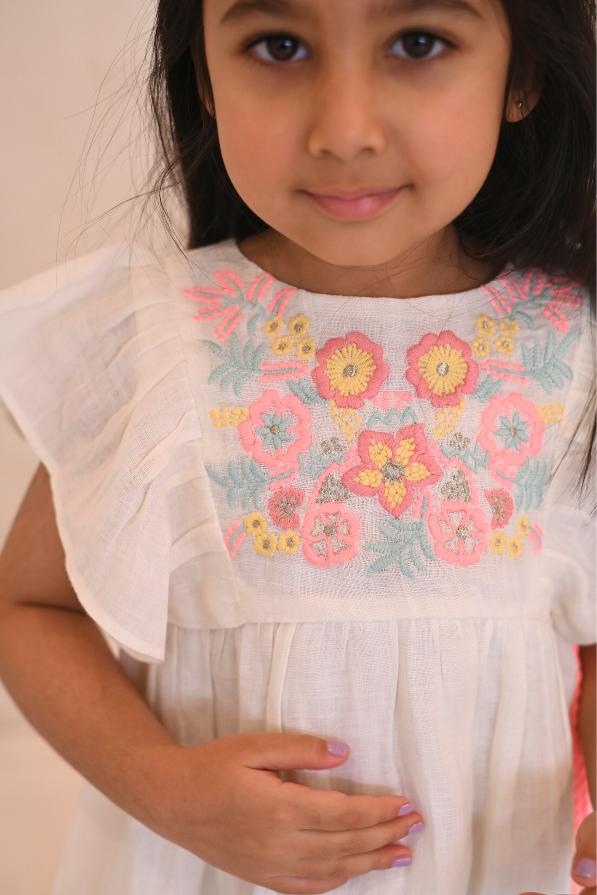 Nora Dress - Embroidered Linen