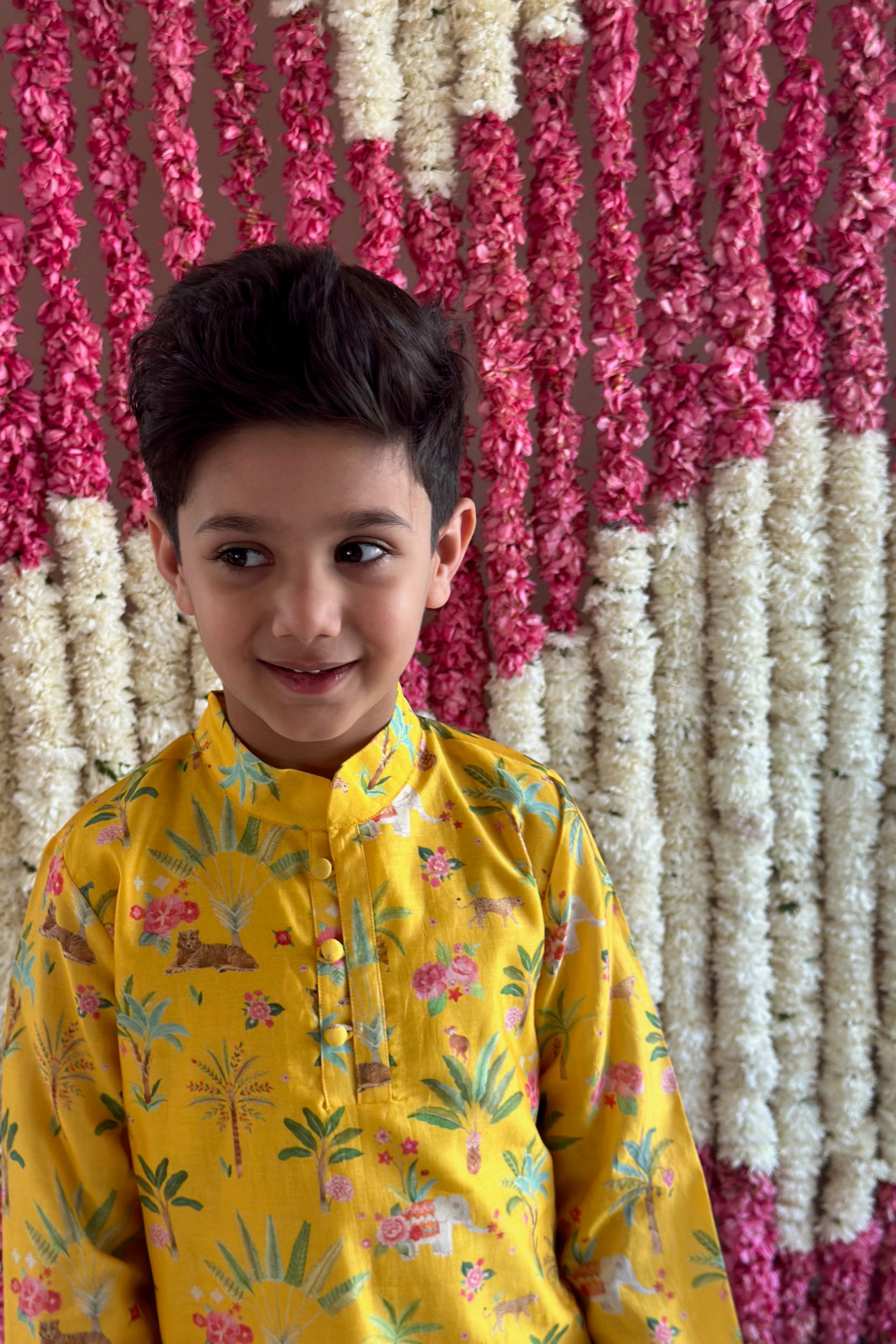 Tegh Kurta and Pyjama Set - Sunrise Yellow Sher Bagh