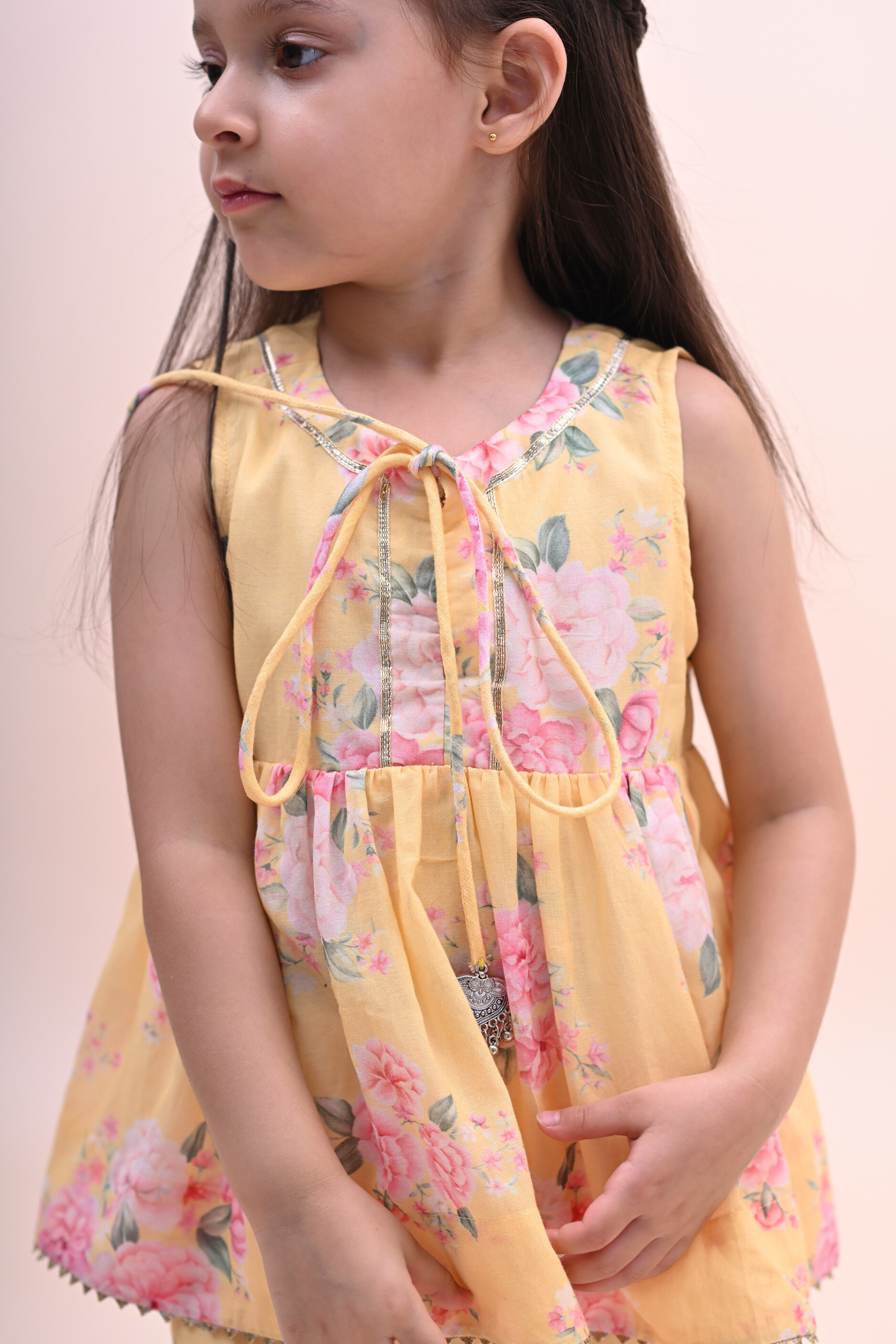 Nilufer Sharara Set - Yellow Phool Angan