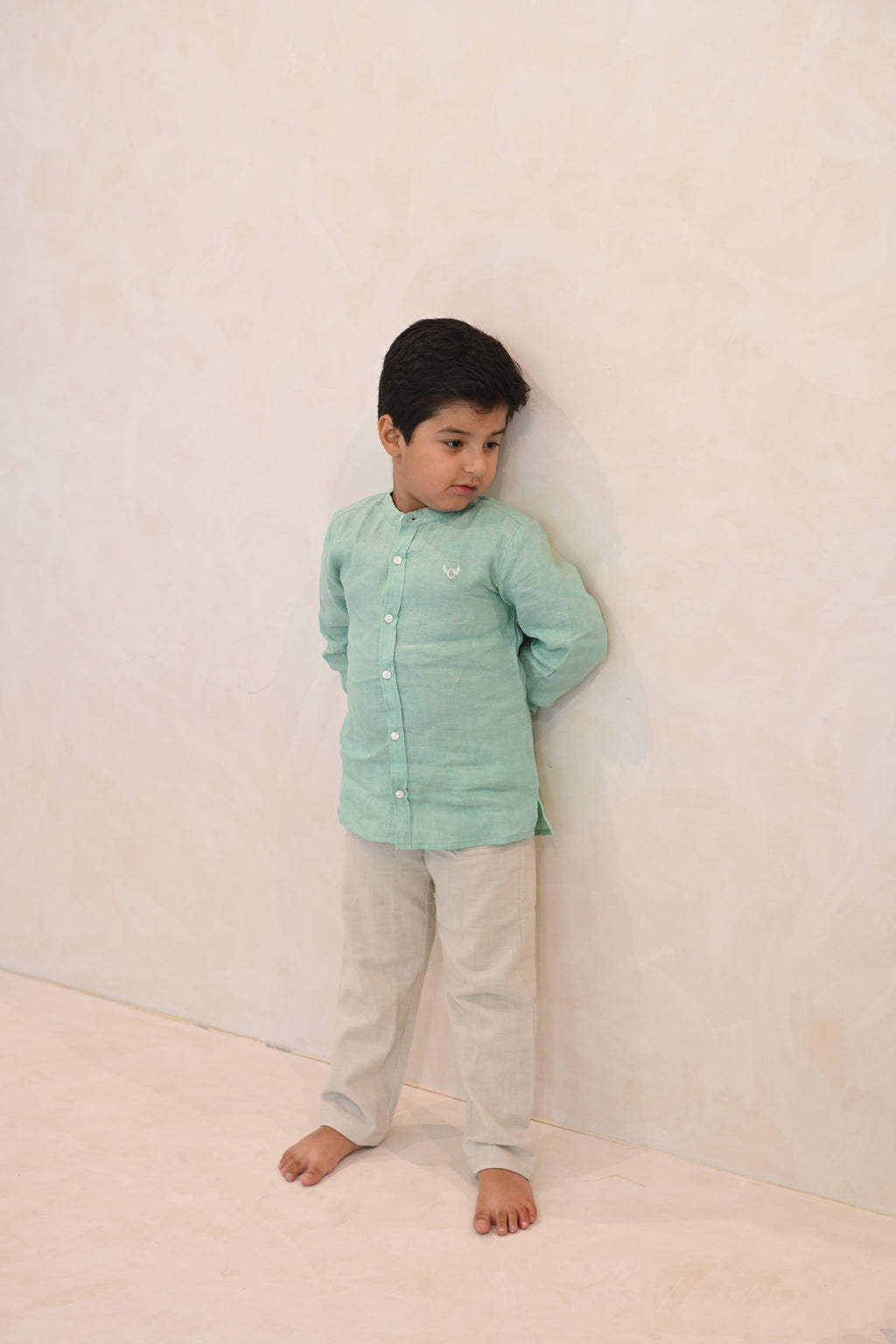 Leo Linen Shirt  - Aquamarine