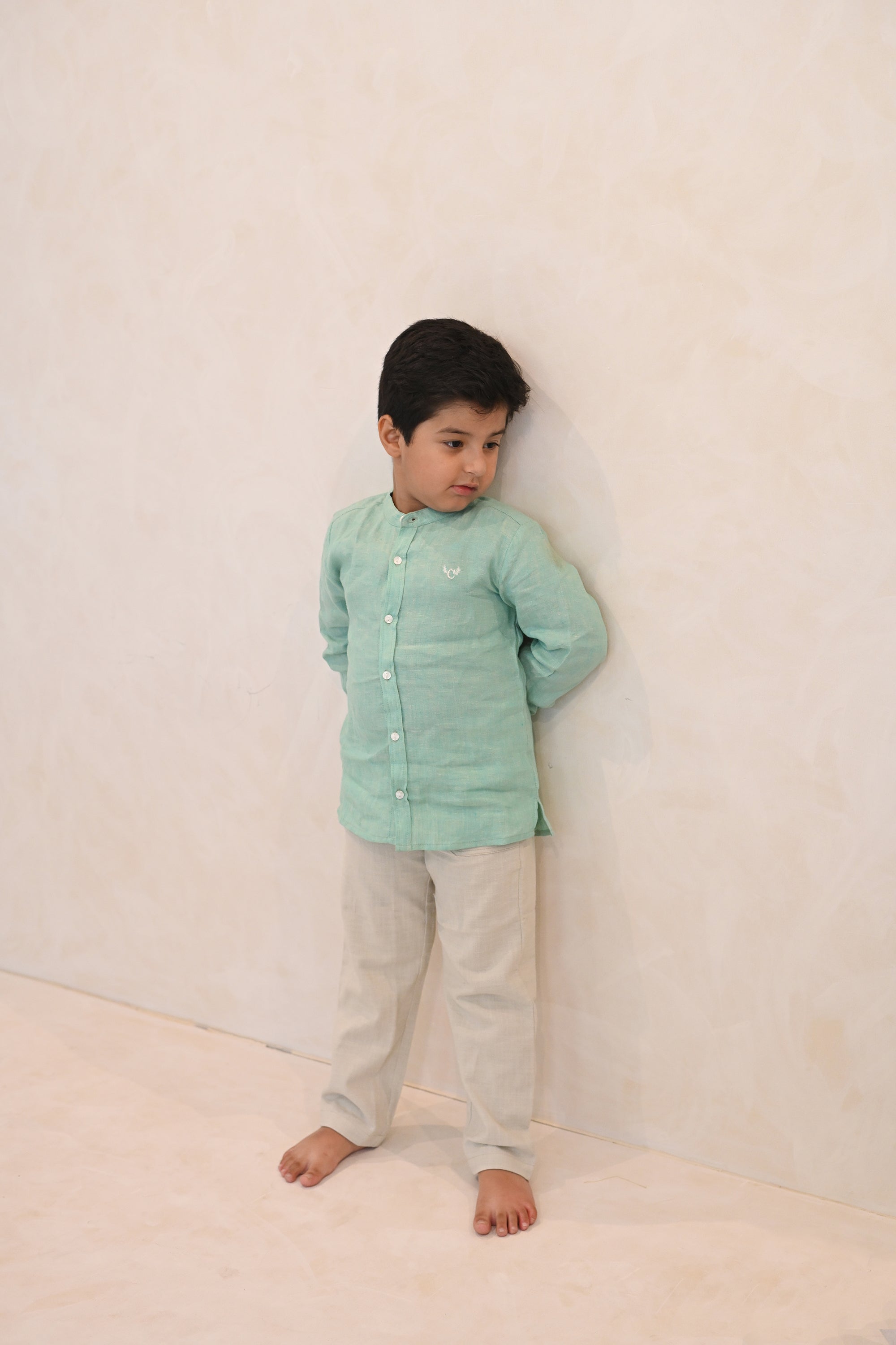Leo Linen Shirt  - Aquamarine