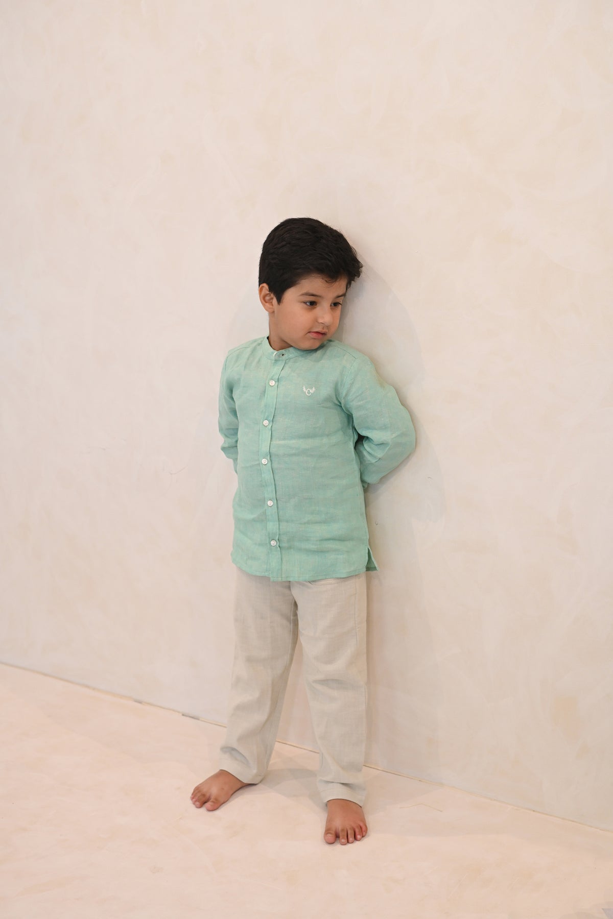 Leo Linen Shirt  - Aquamarine