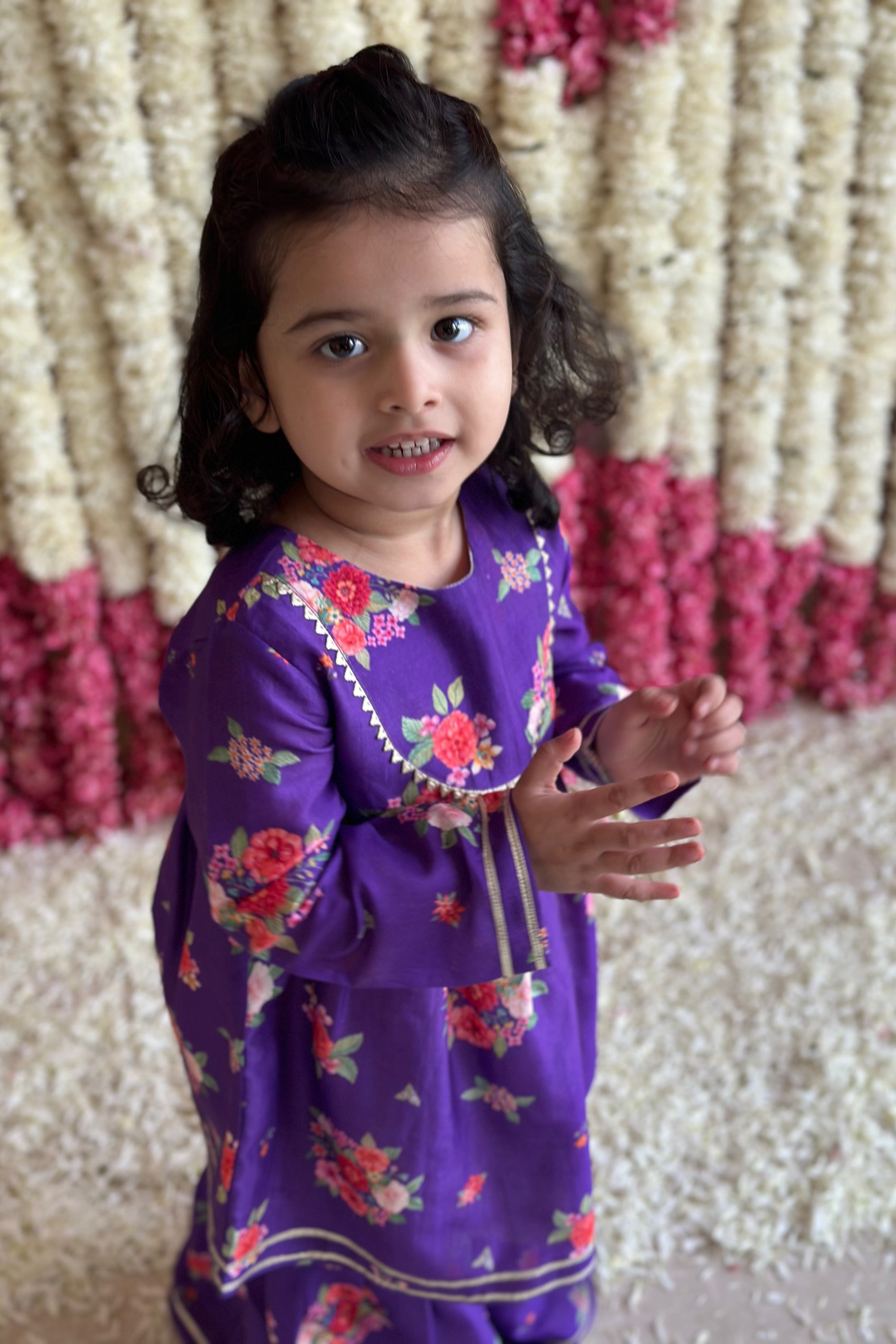 Diya Gharara Set - Purple Bagh