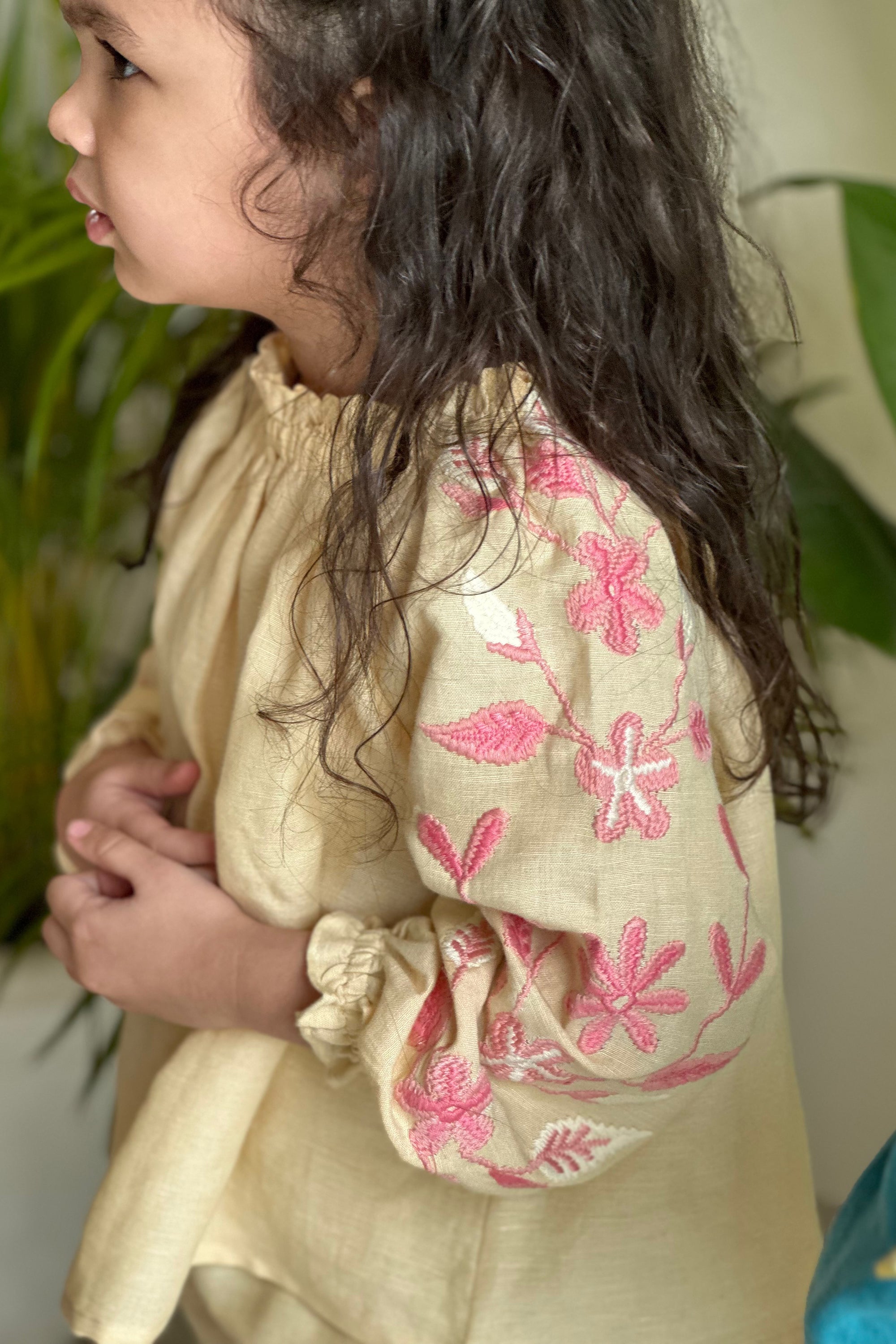 Julia Embroidered Set - Butter Linen