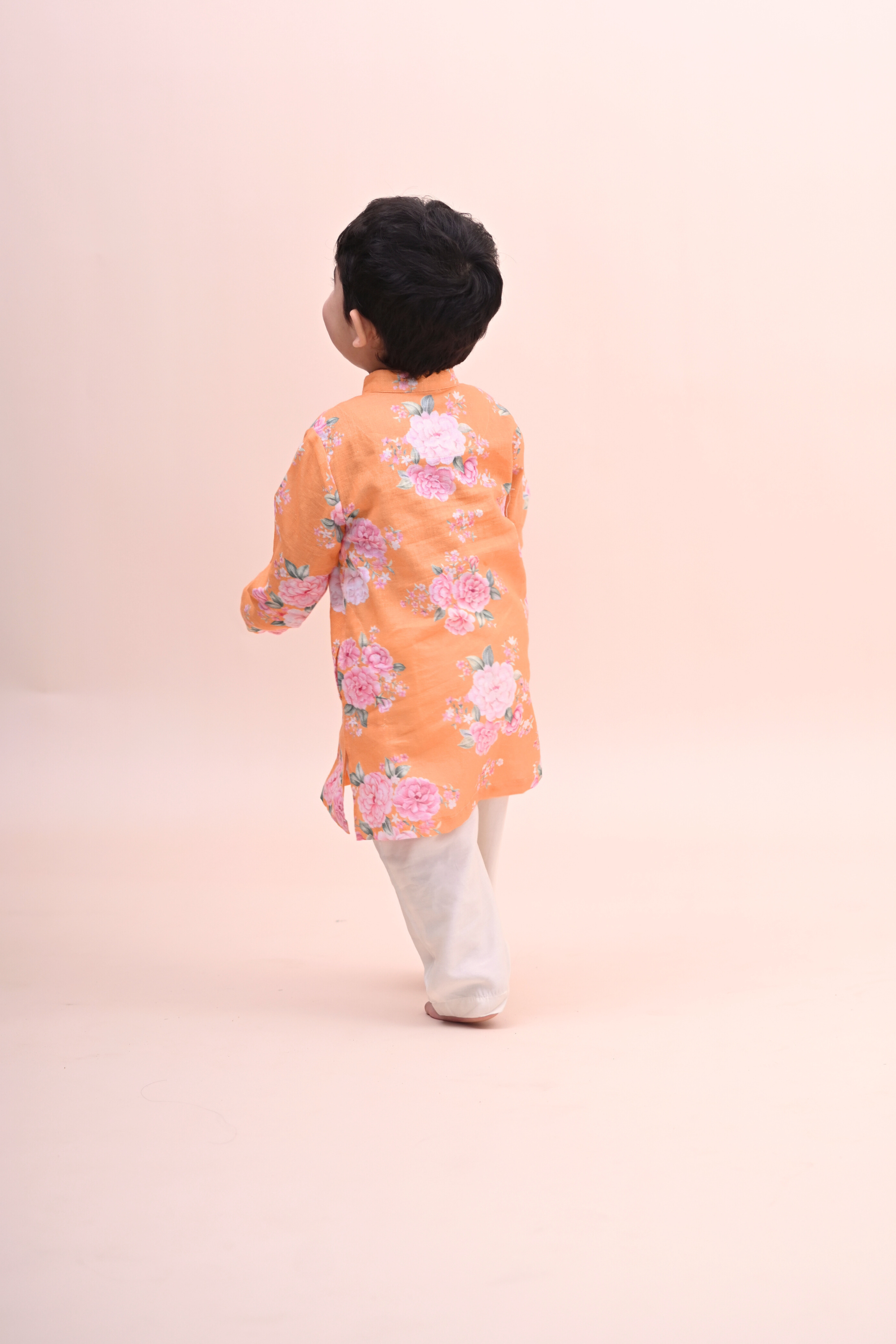 Anant Kurta Set - Orange Phool Angan