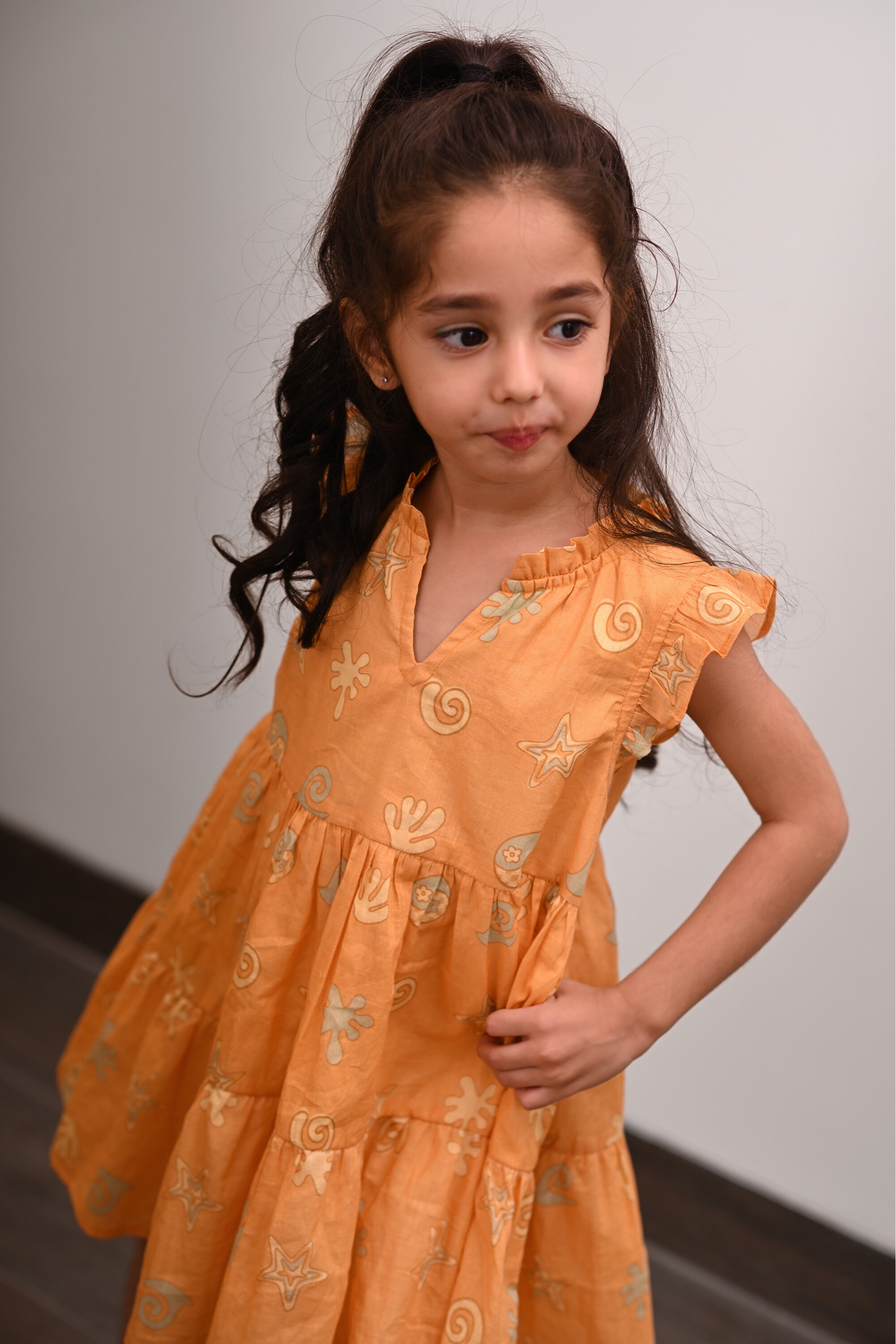 Sabrina Dress - Tangerine Yin Yang