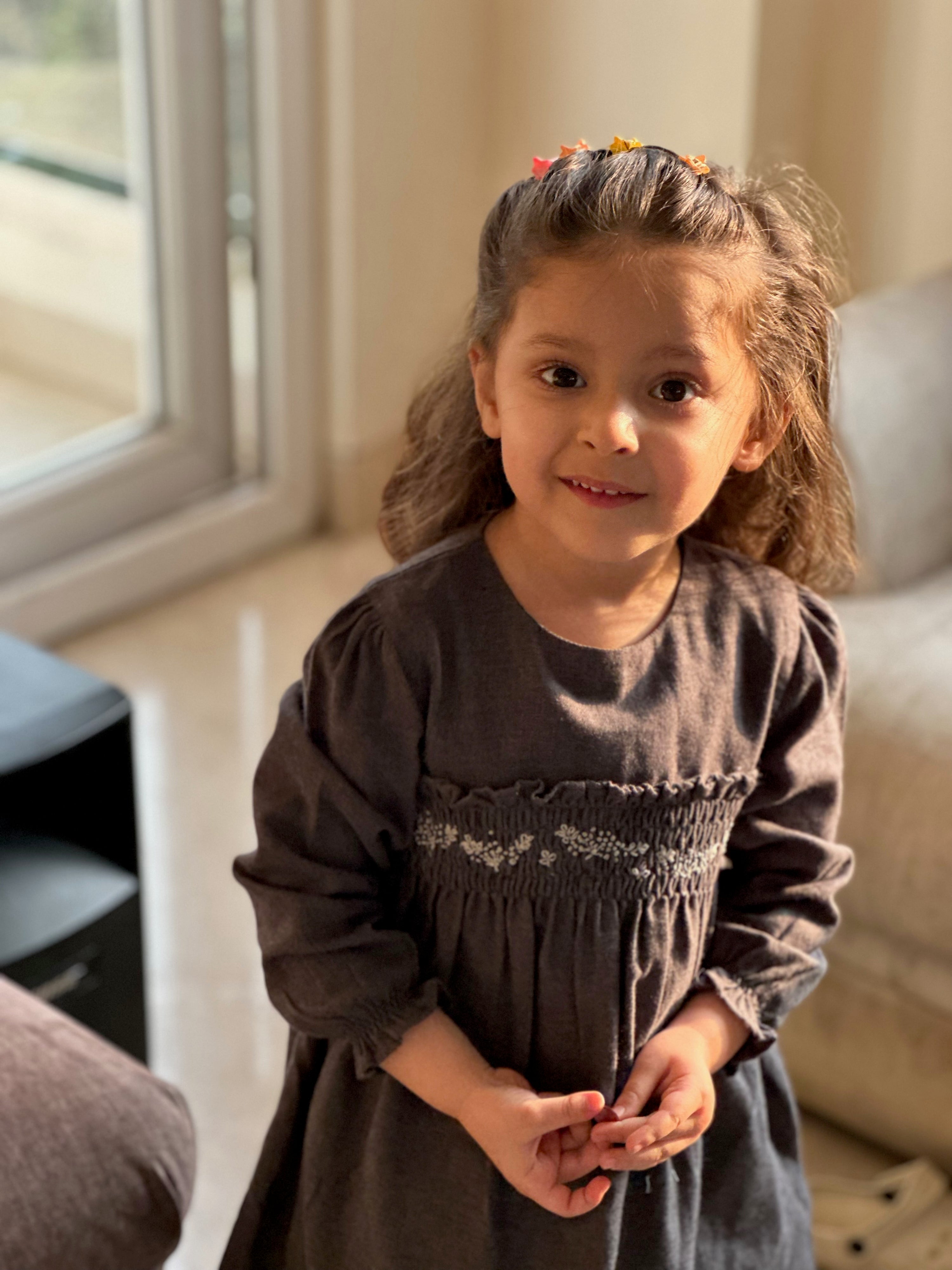 Marl Dandelion Handsmocked Dress