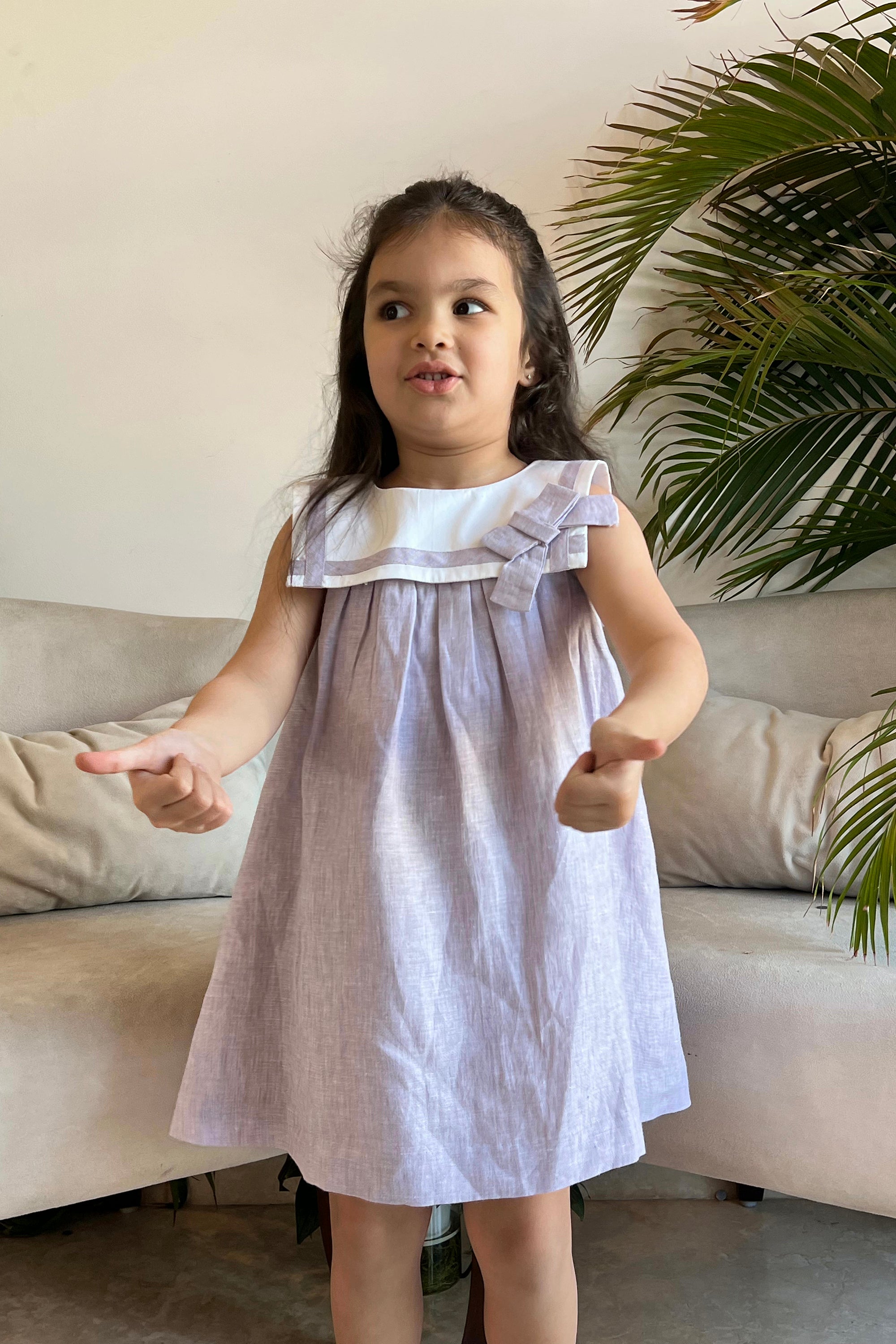 Ivy Linen Dress - Lilac