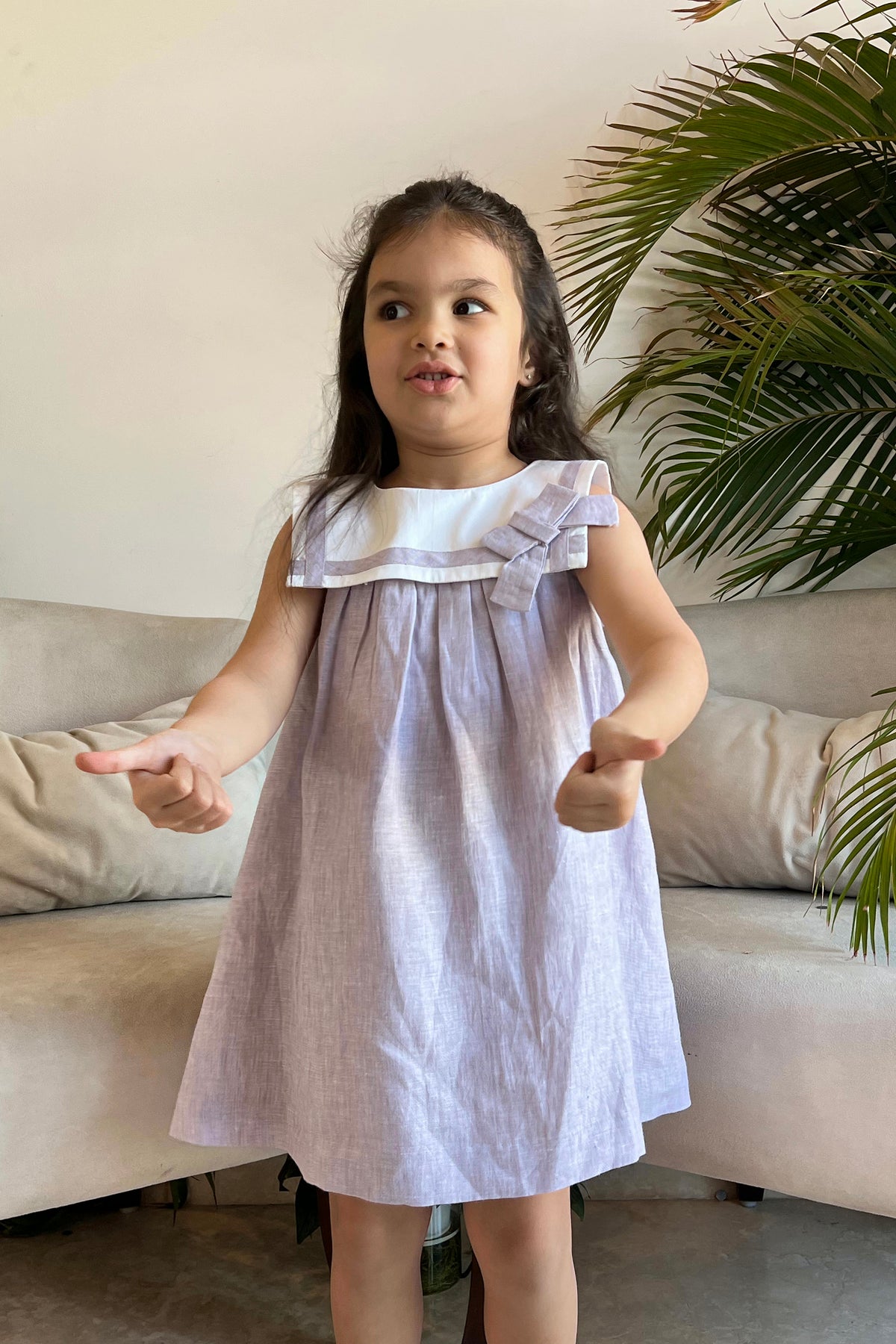 Ivy Linen Dress - Lilac