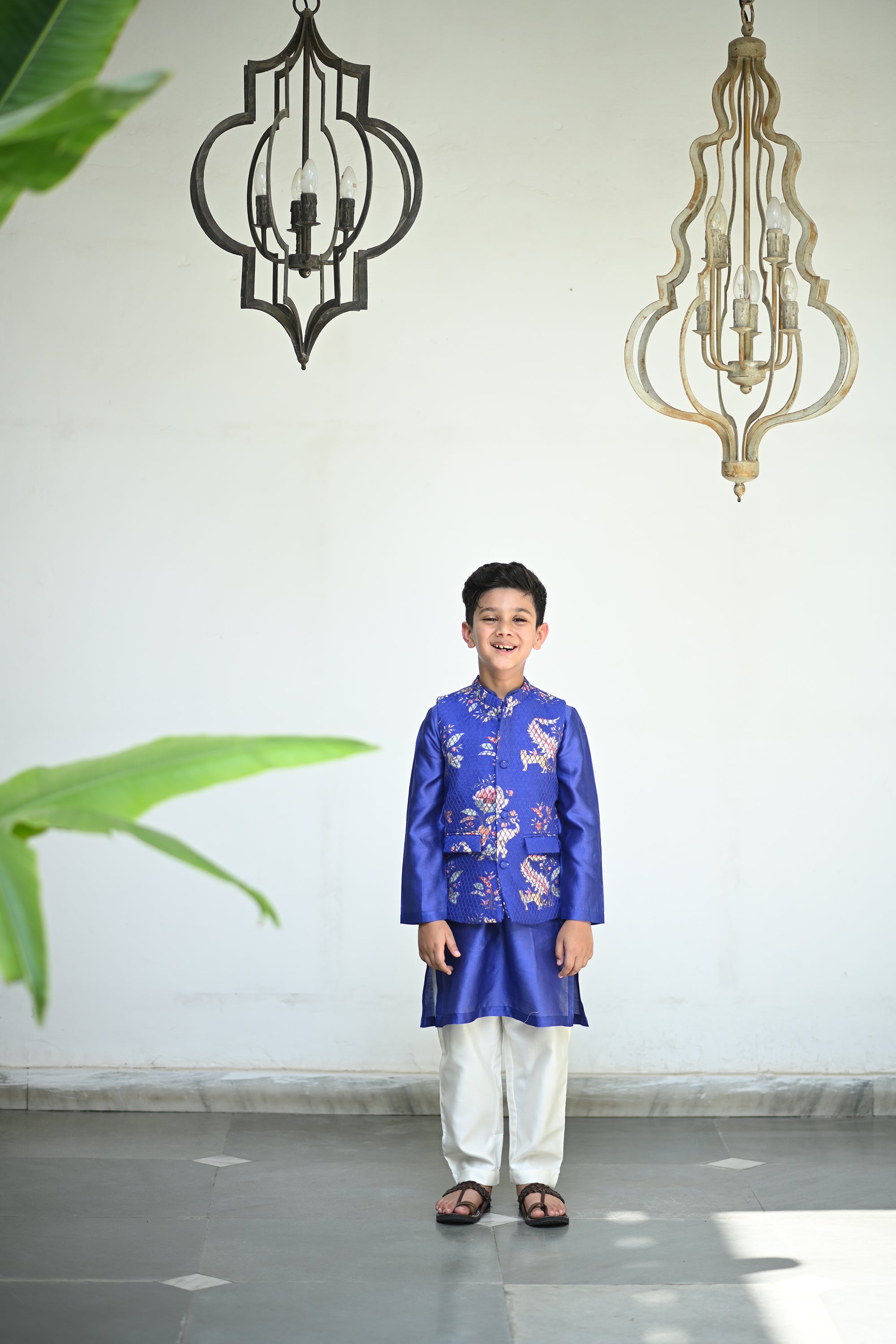 Fateh Bandhi Set- Royal Blue Haathi Chintz