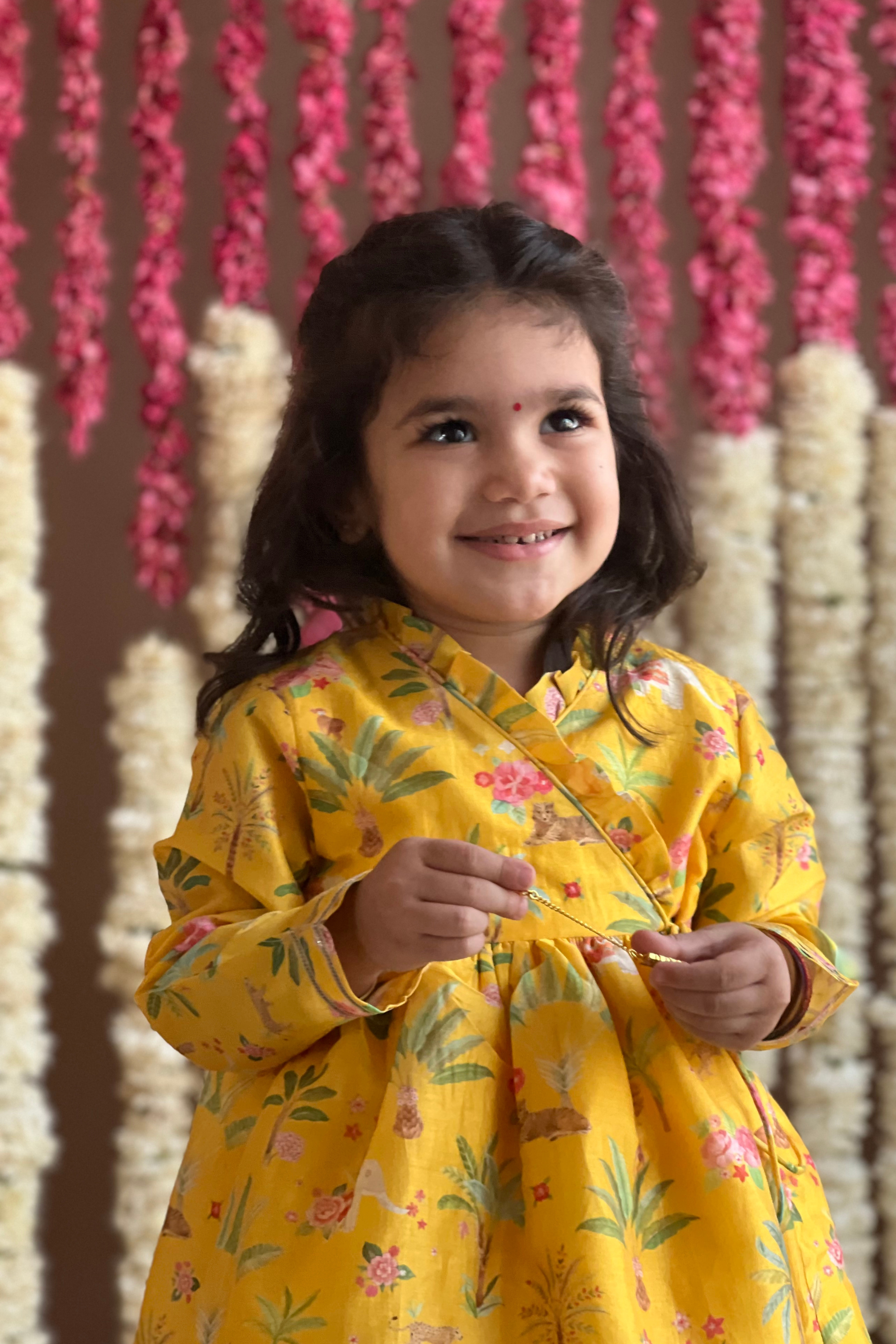 Veda Angrakha Set - Sunrise Yellow Sher Bagh