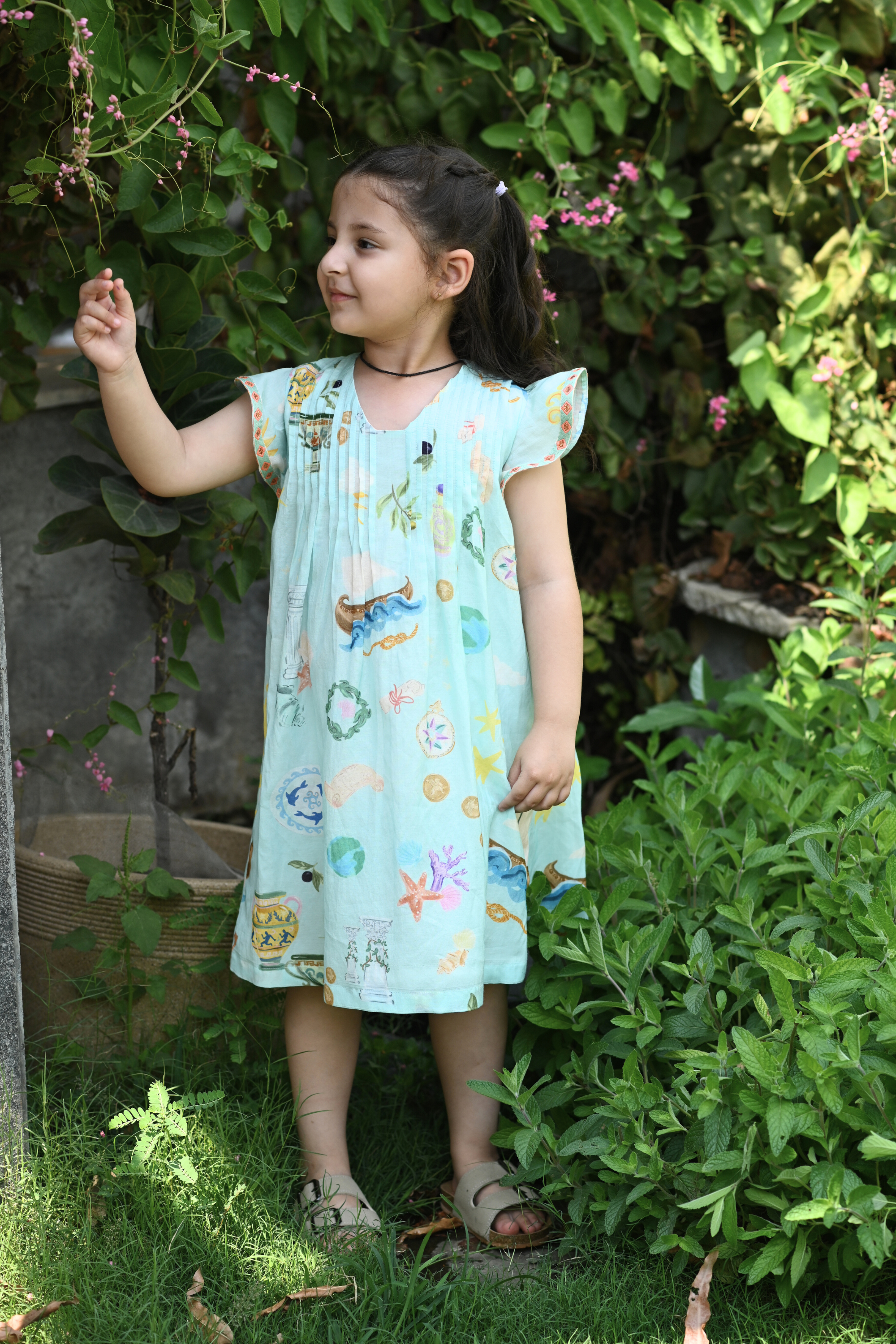 Lilo Dress- Sky Blue Pebble