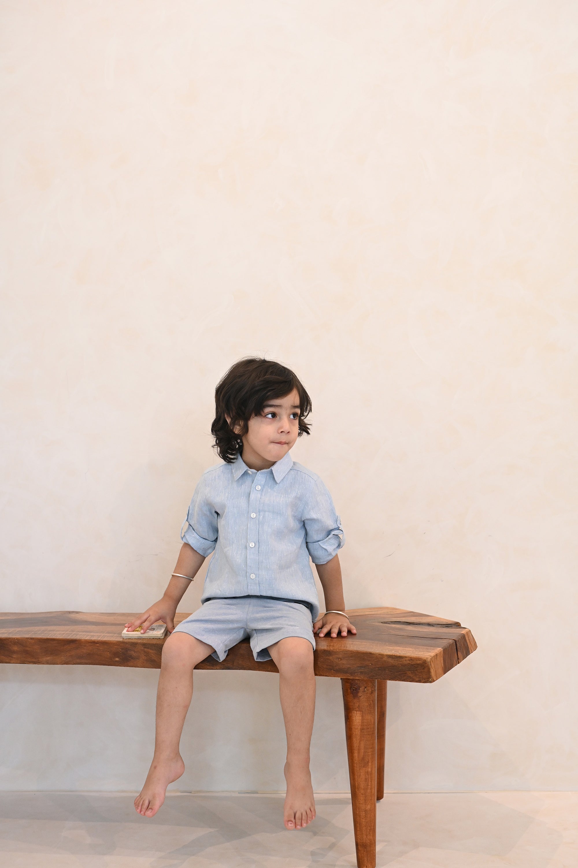 Avery Shirt- Blue Doted Denim Shirt