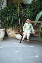 Shamsher Kurta And Pyjama Set- Light Mint Periyaar