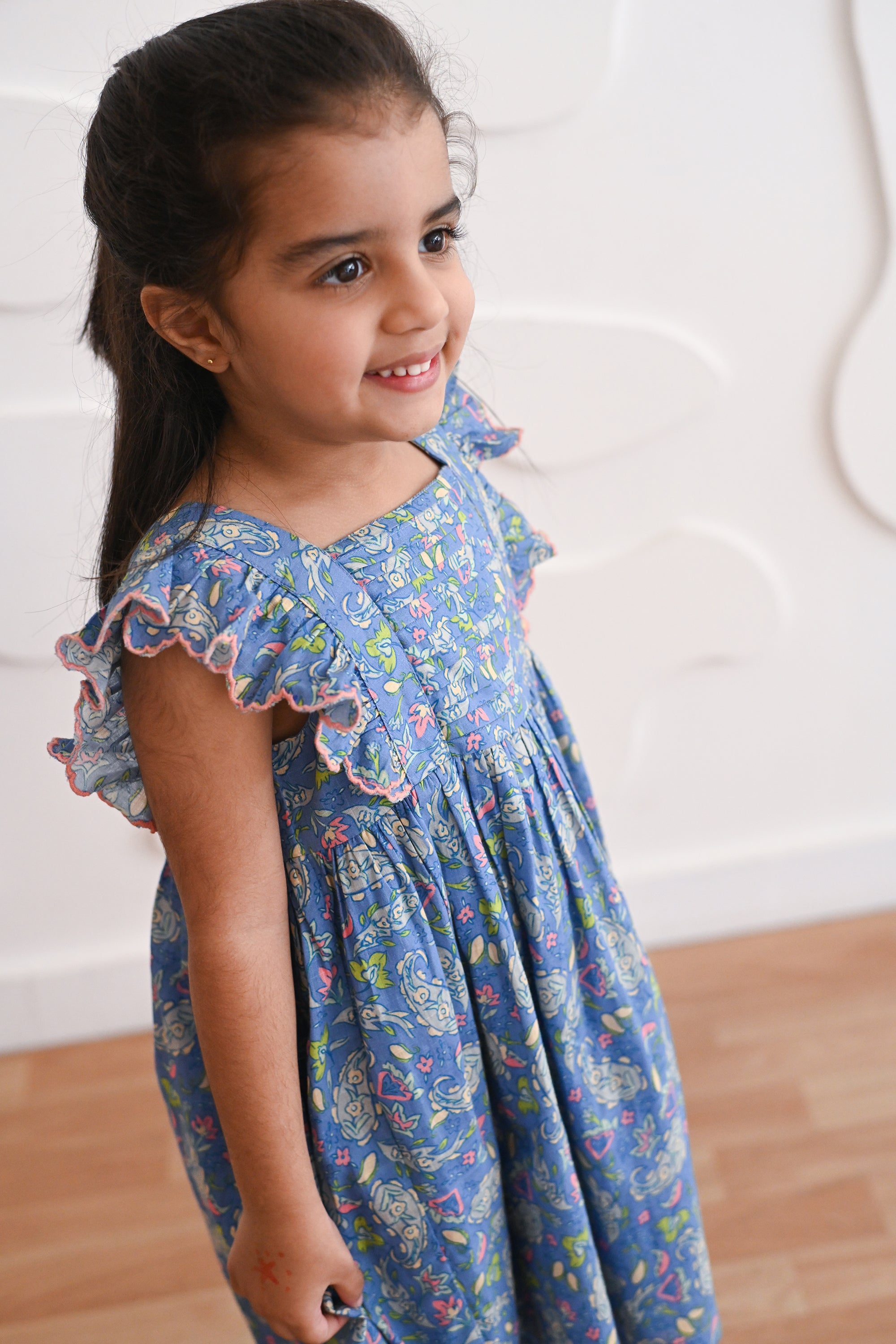 Mila Dress - Mini Blue Paisley