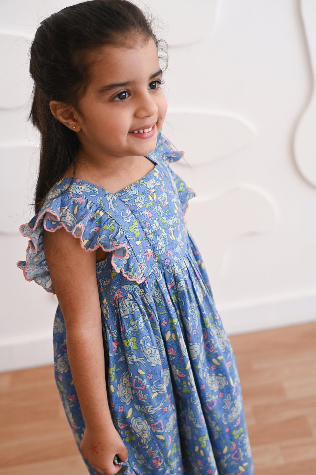 Mila Dress - Mini Blue Paisley