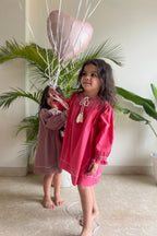 Leia Handsmocked Dress -Fushia Pink