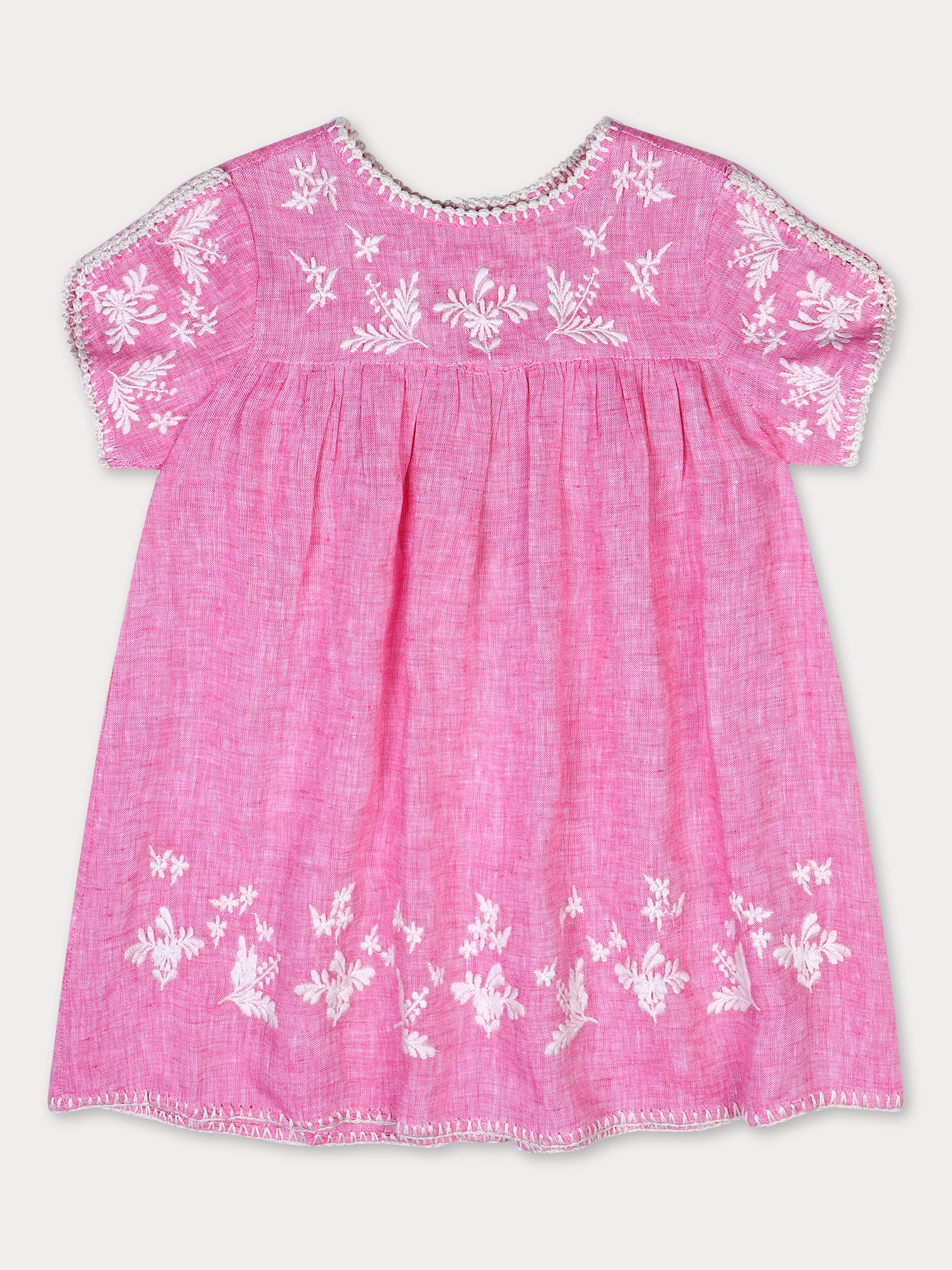 Periwinkle Bloom Dress - Pink Linen
