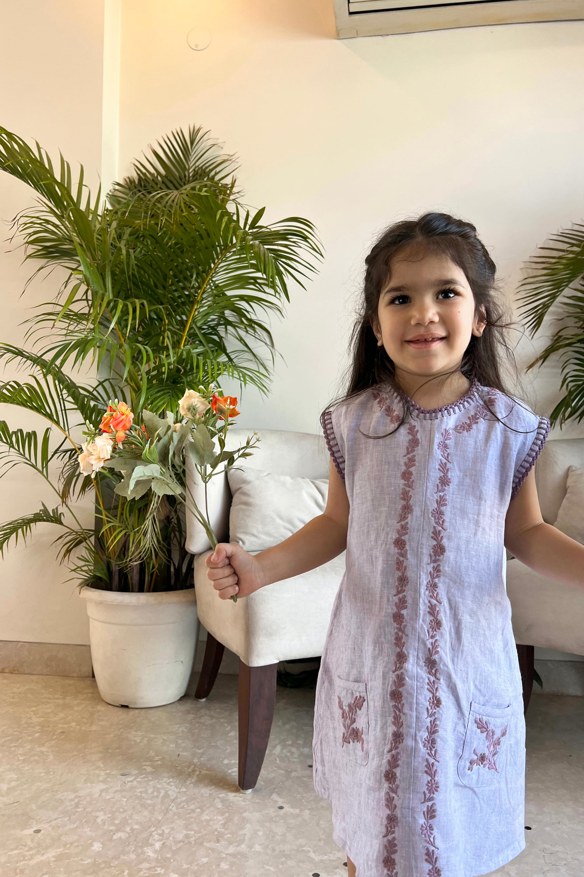 Sofie Linen Dress - Lilac
