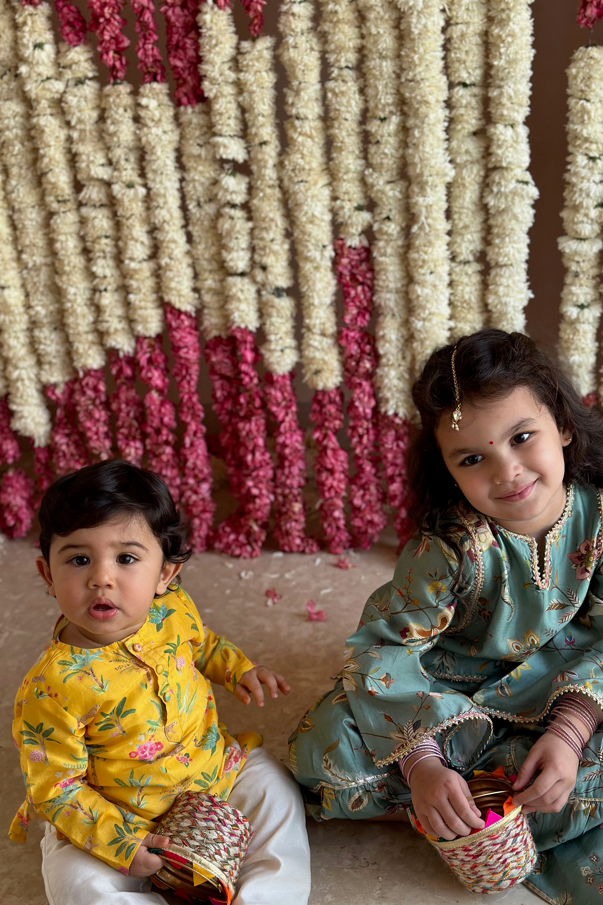 Miraan Kurta and Pyjama Set - Sunrise Yellow Sher Bagh