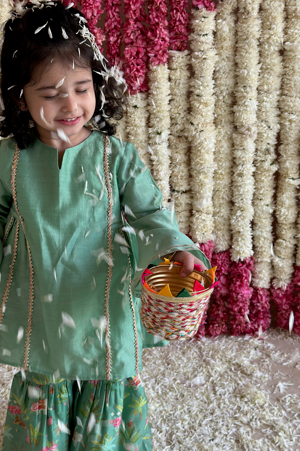 Tara Gharara Set - Pine Green Sher Bagh