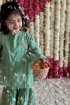 Tara Gharara Set - Pine Green Sher Bagh