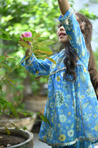 Rhea Gharara Set-Sky Blue Chintz