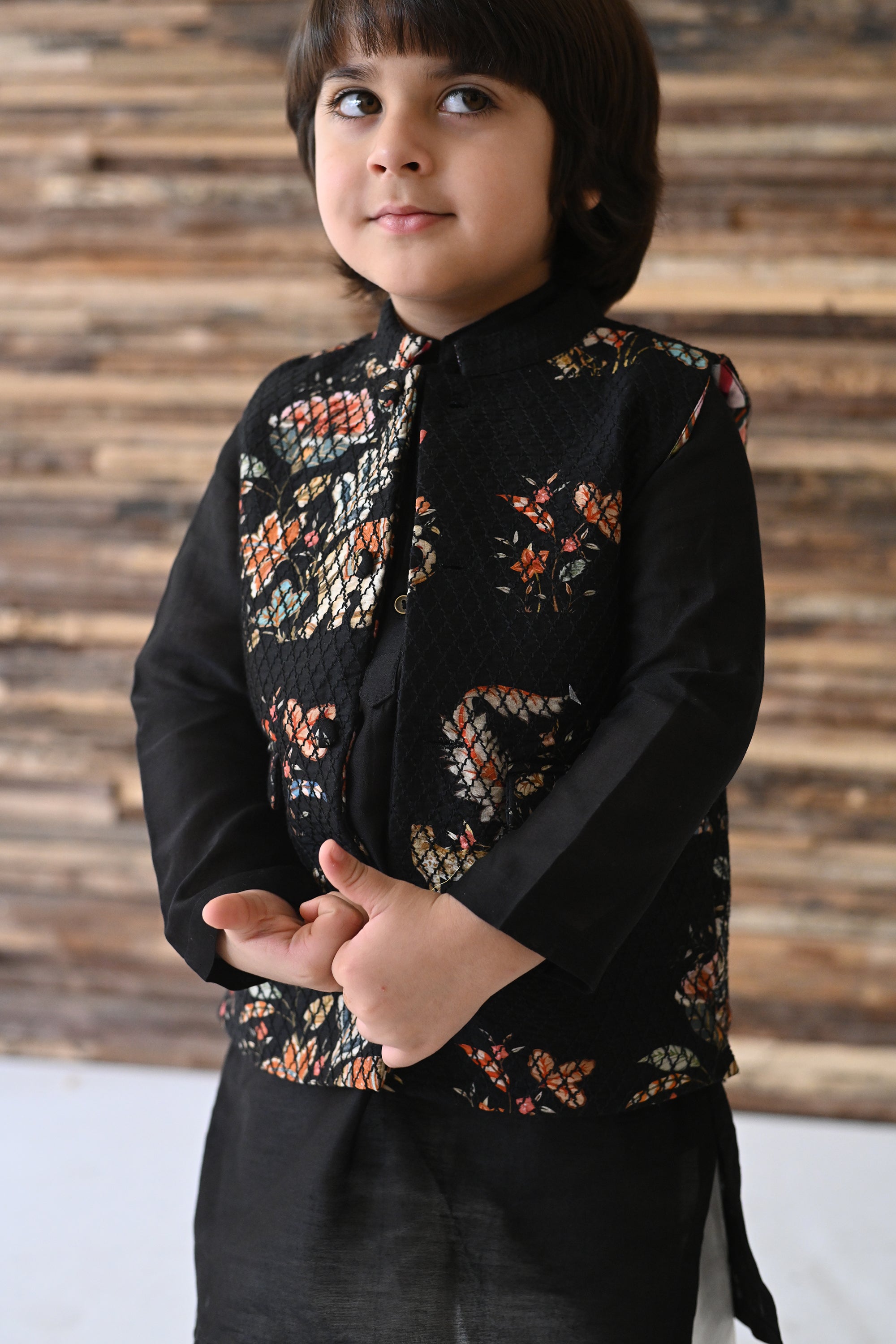 Fateh Bandhi Set- Black Haathi Chintz