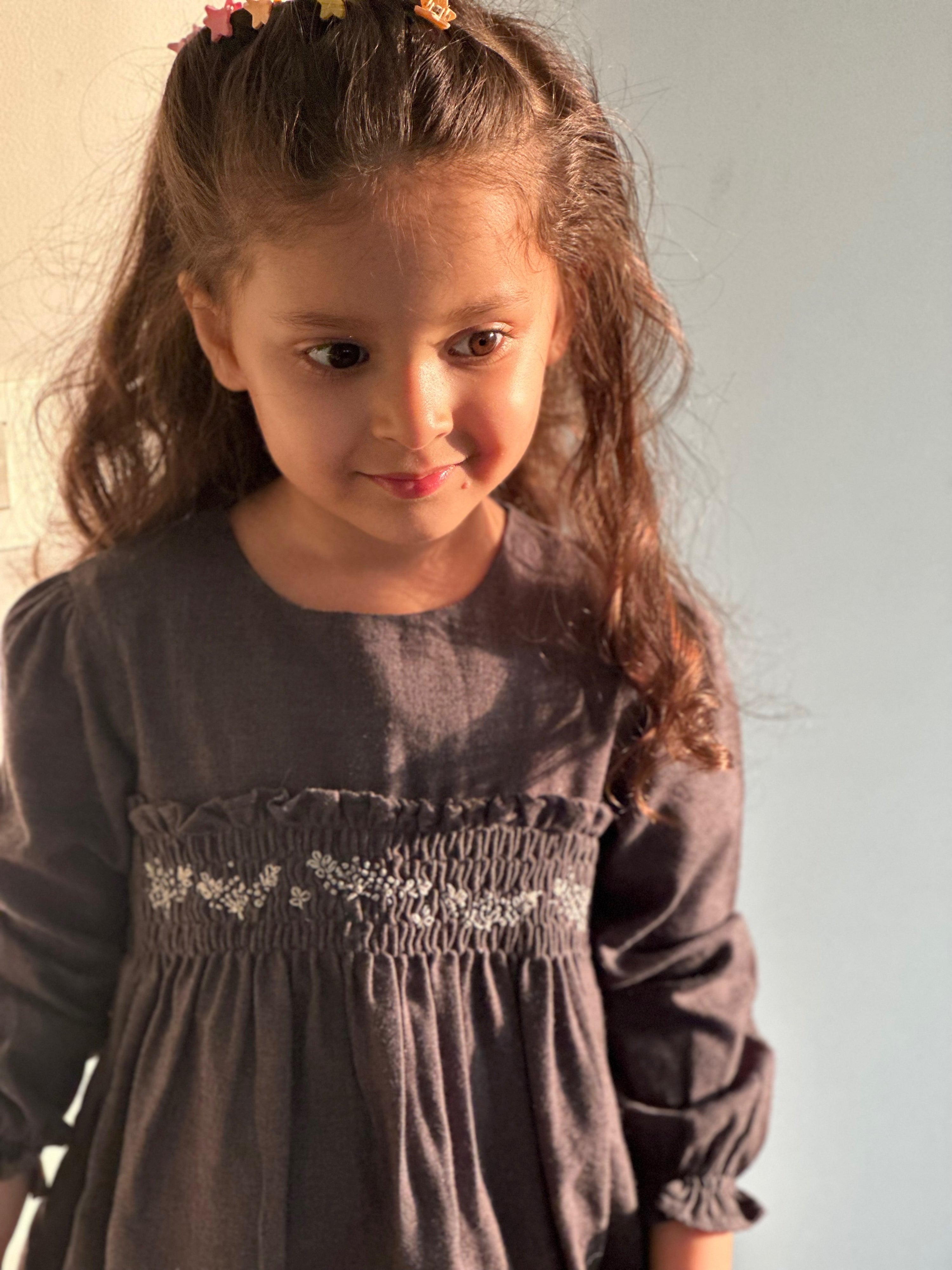 Marl Dandelion Handsmocked Dress