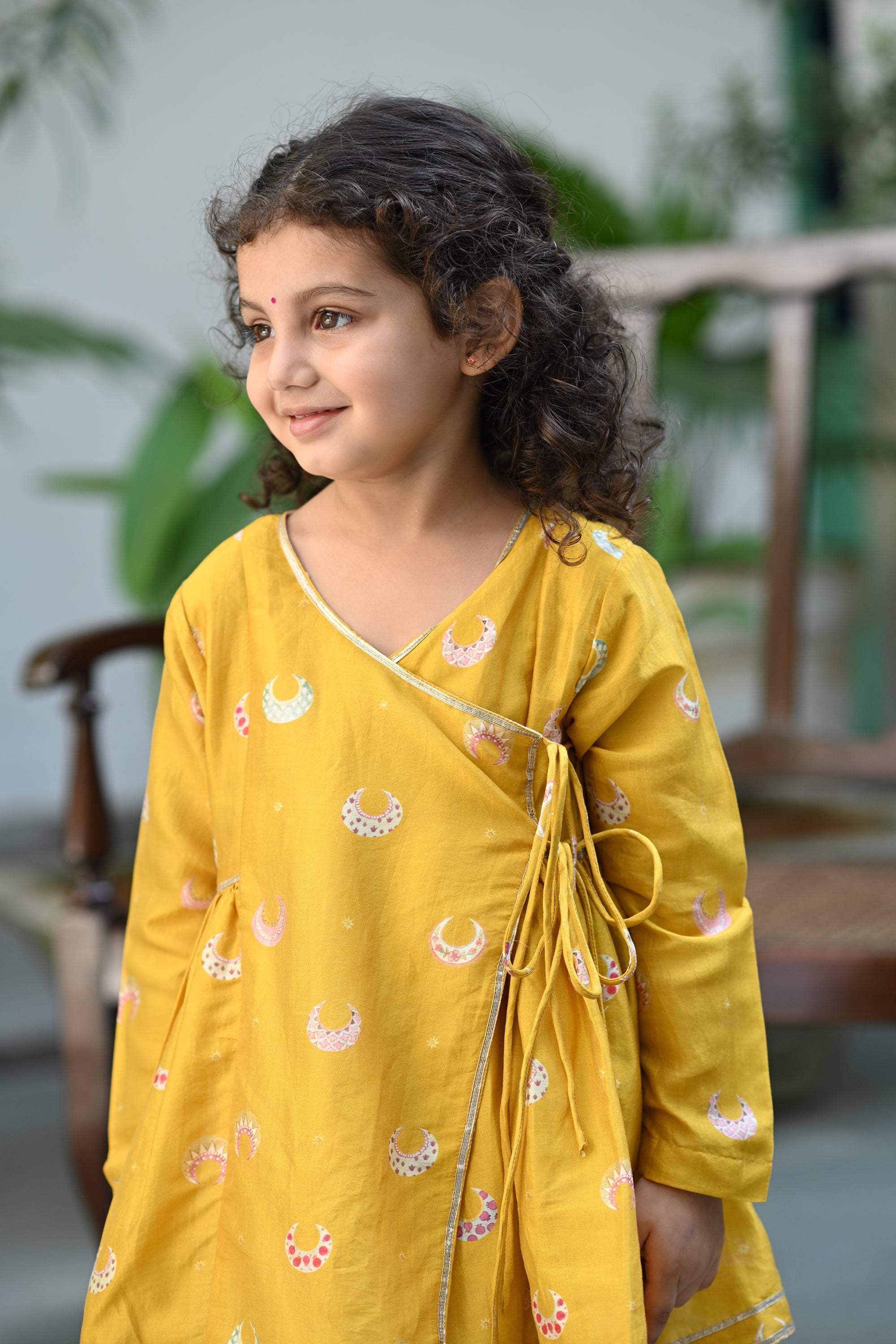 Naaz Angrakha Set - Mustard Chand Tara