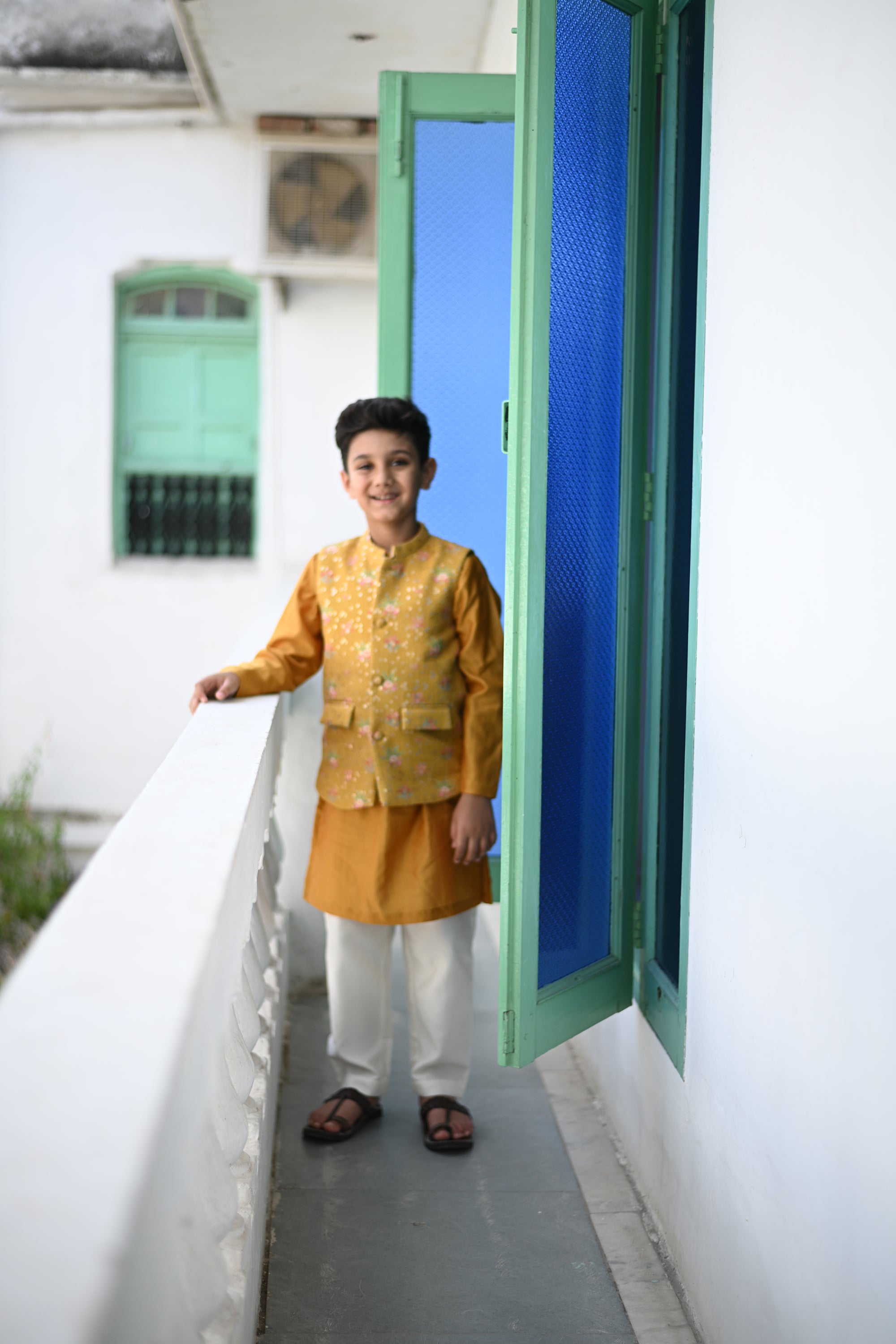 Abeer Bandhi Set- Mustard Anaar Bagh