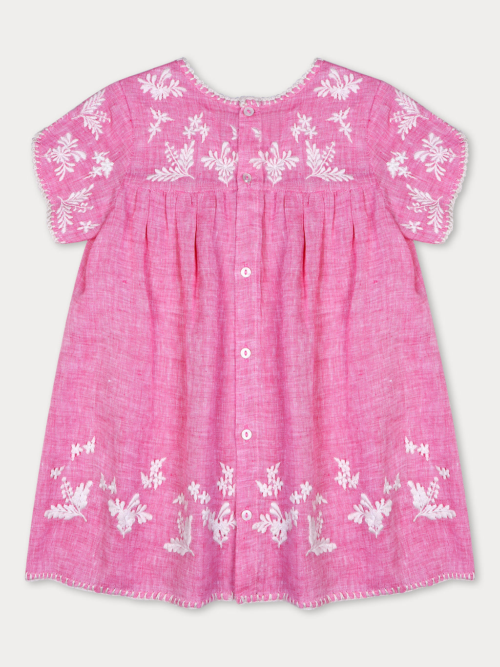 Periwinkle Bloom Dress - Pink Linen