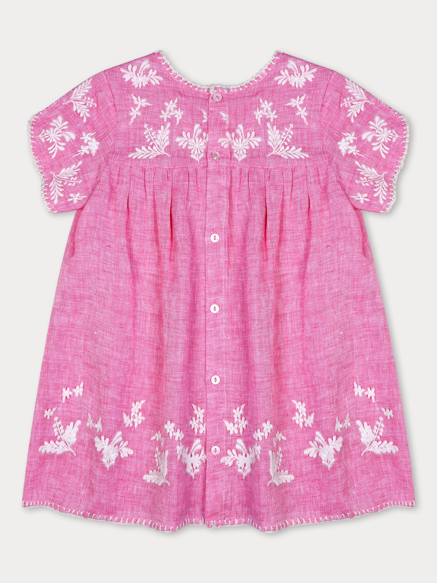 Periwinkle Bloom Dress - Pink Linen