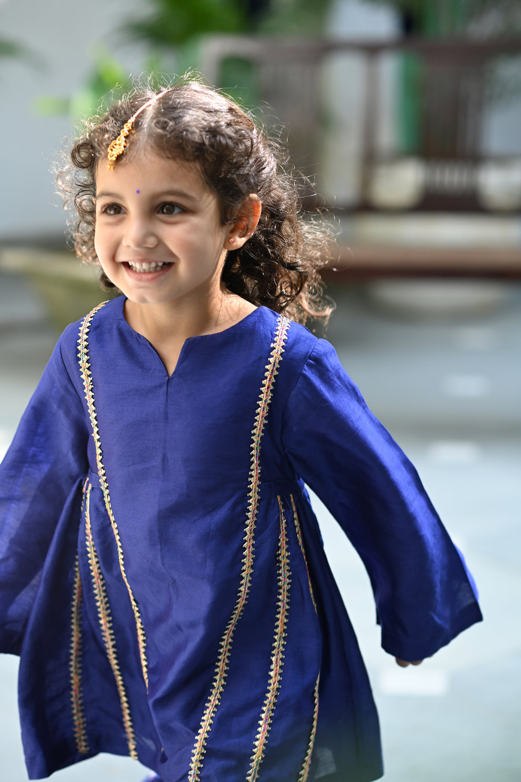 Naintara Gharara set - Royal Blue Chand