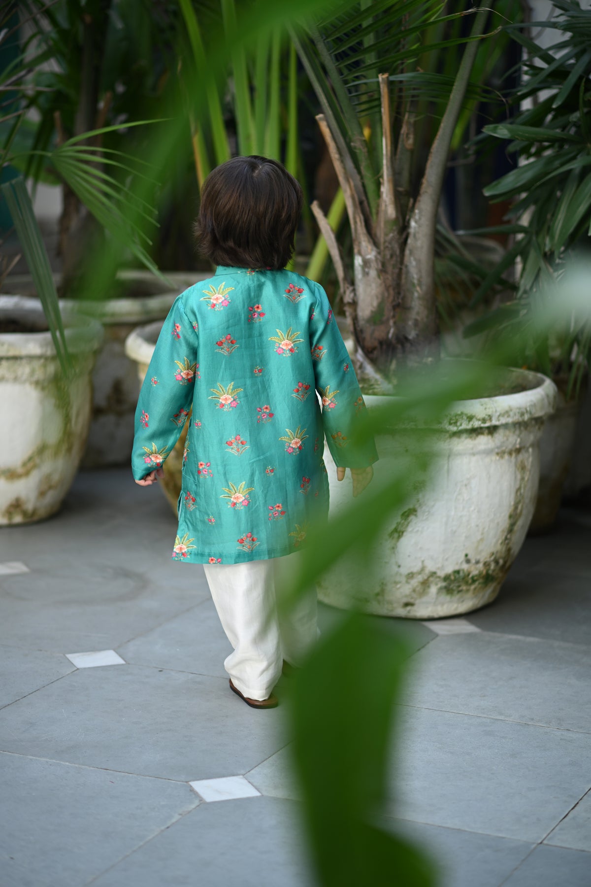 Abhimanyu Kurta And Pyjama Set- Green Anar Bagh