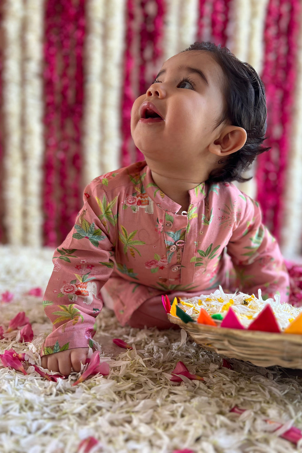 Tegh Kurta and Pyjama Set - Powder Pink Sher Bagh