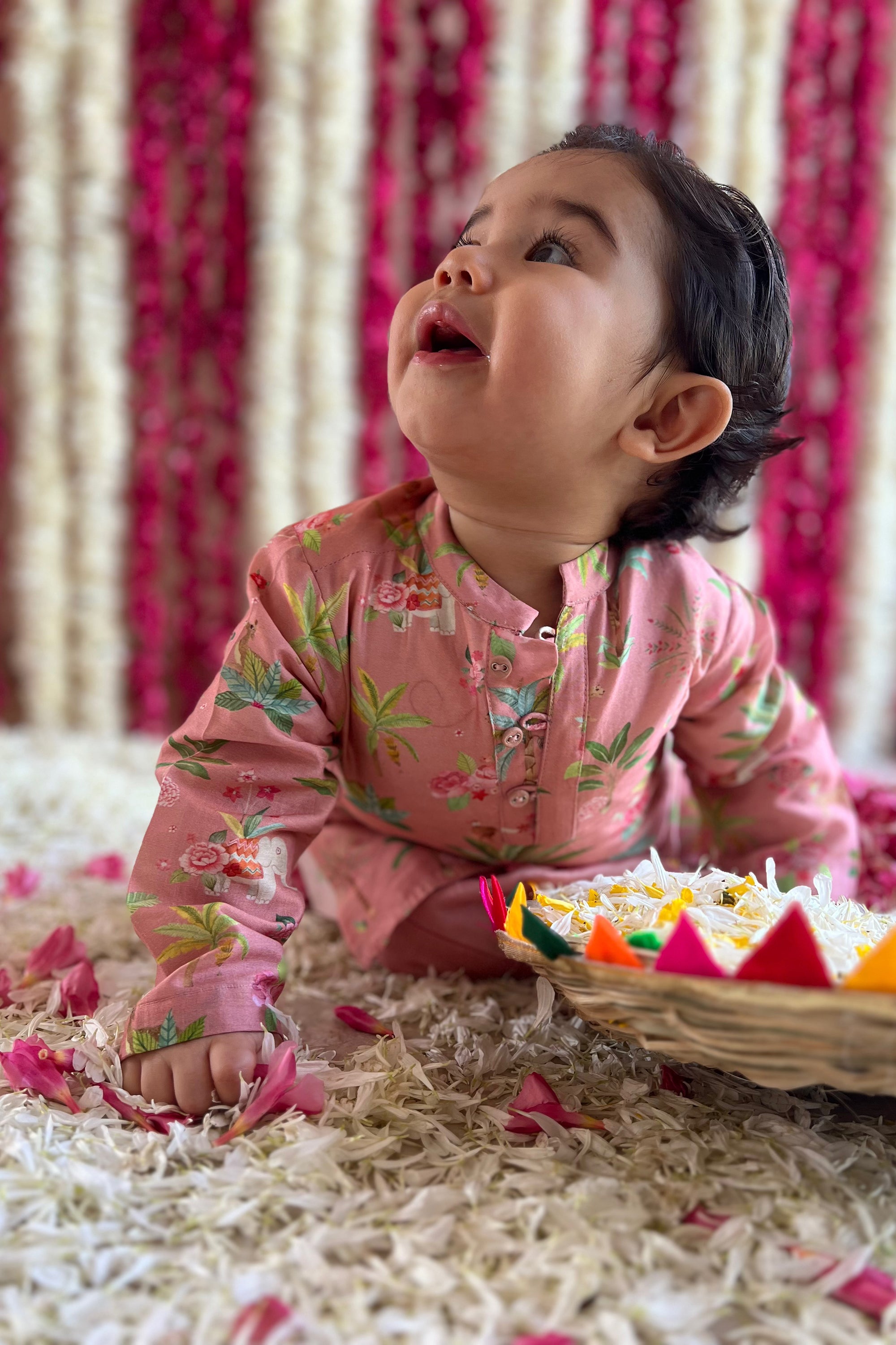 Tegh Kurta and Pyjama Set - Powder Pink Sher Bagh