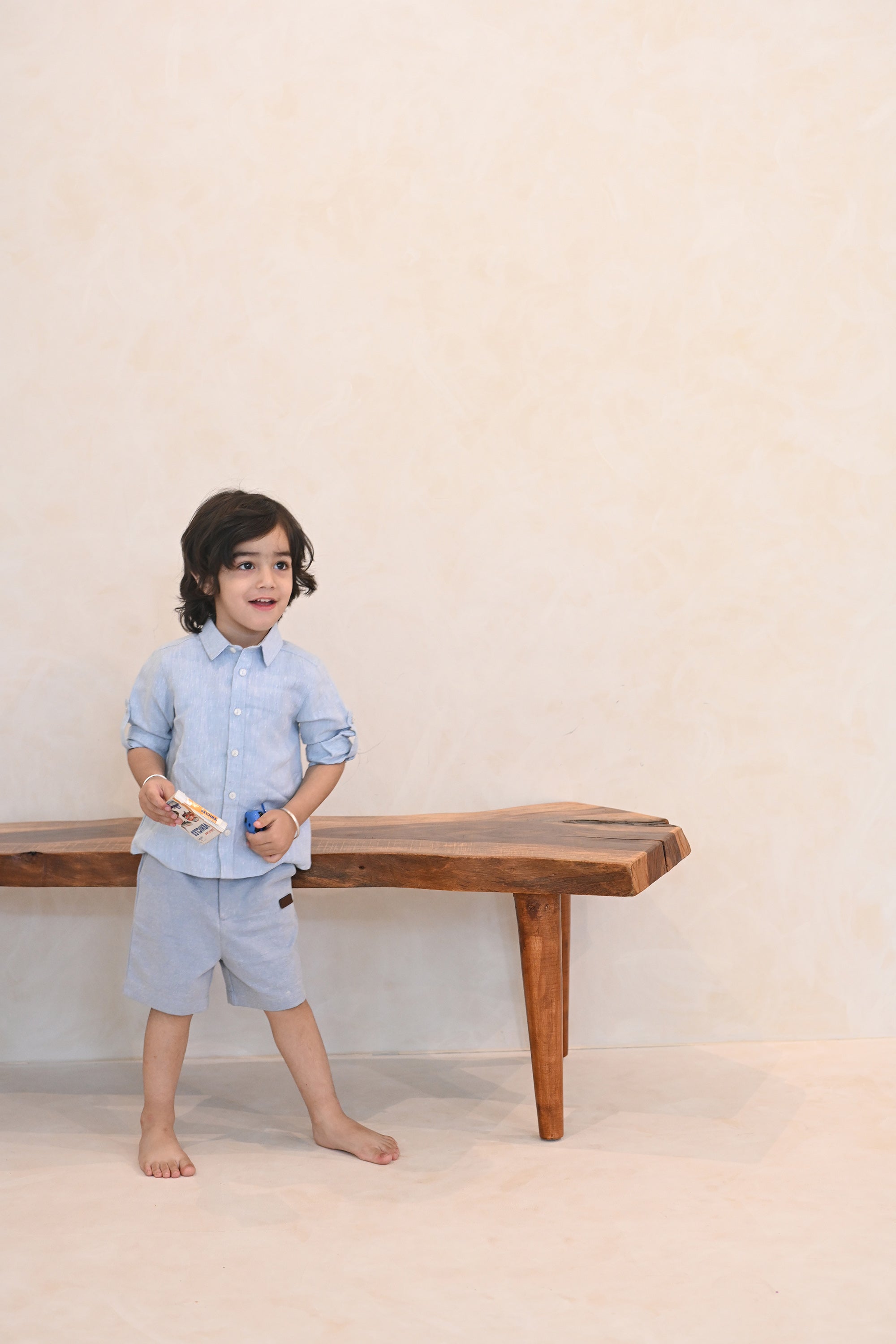 Avery Shirt- Blue Doted Denim Shirt