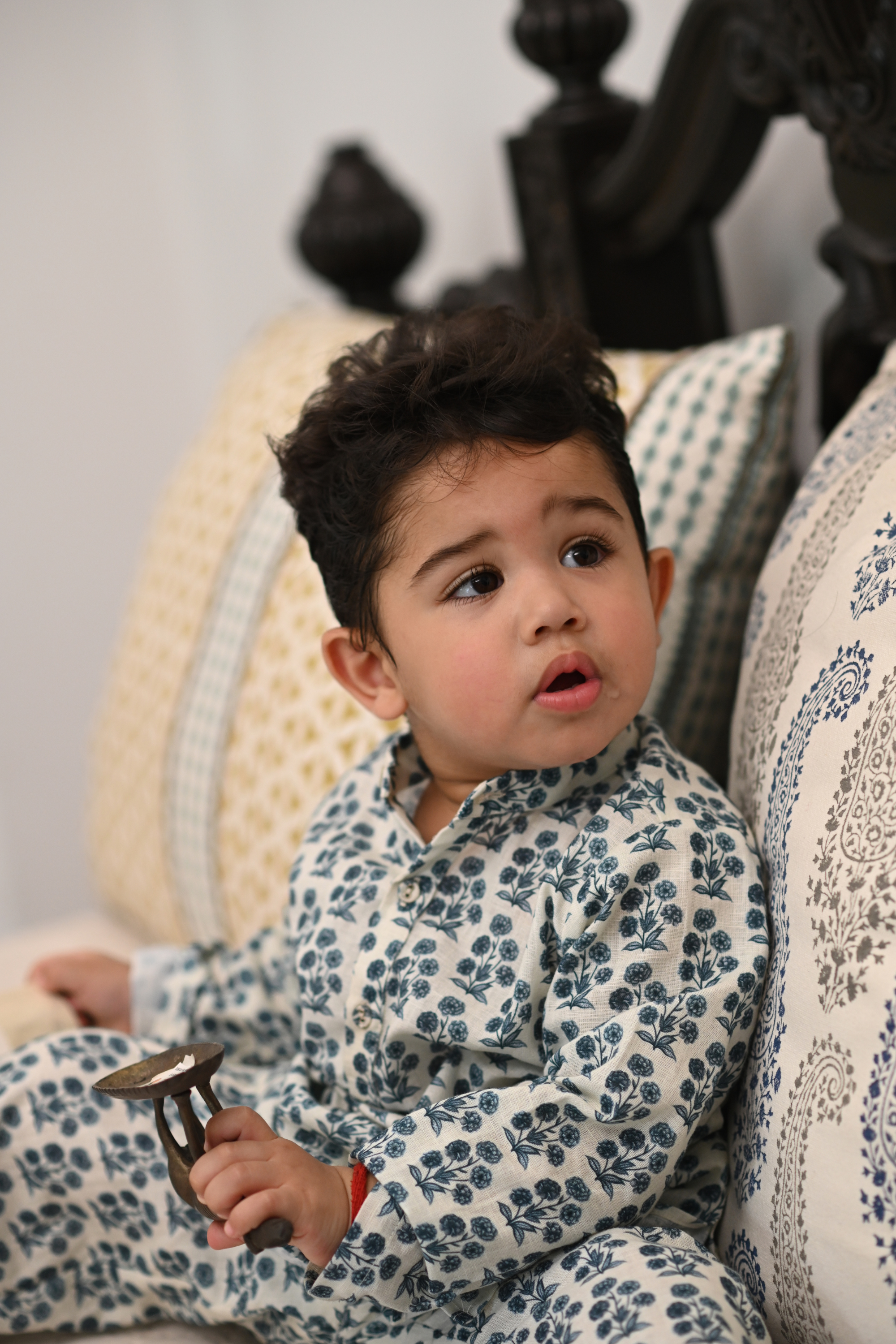 Aadir Kurta Set - Cream Rumi