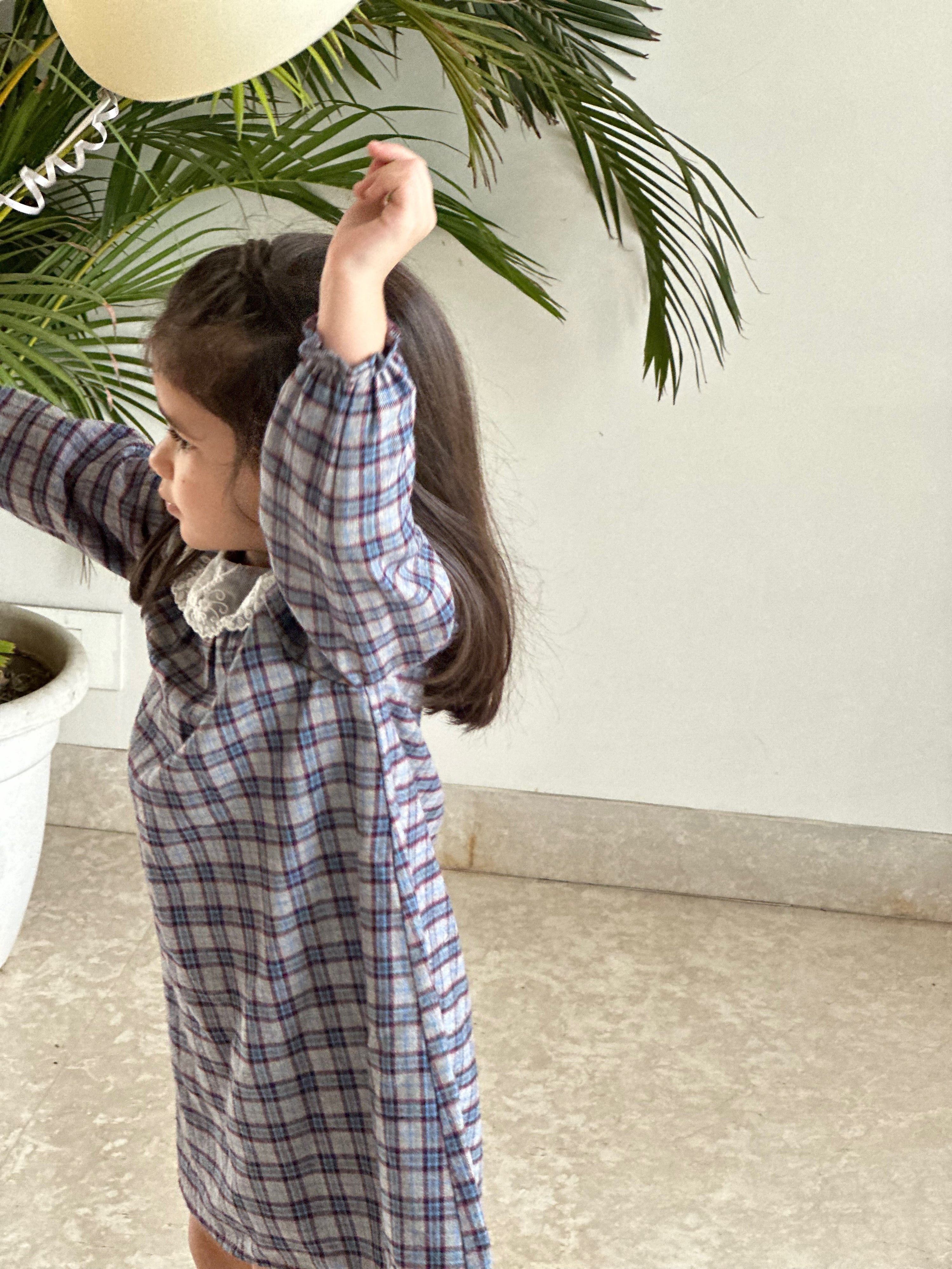 Flannel Raglan Lace Dress