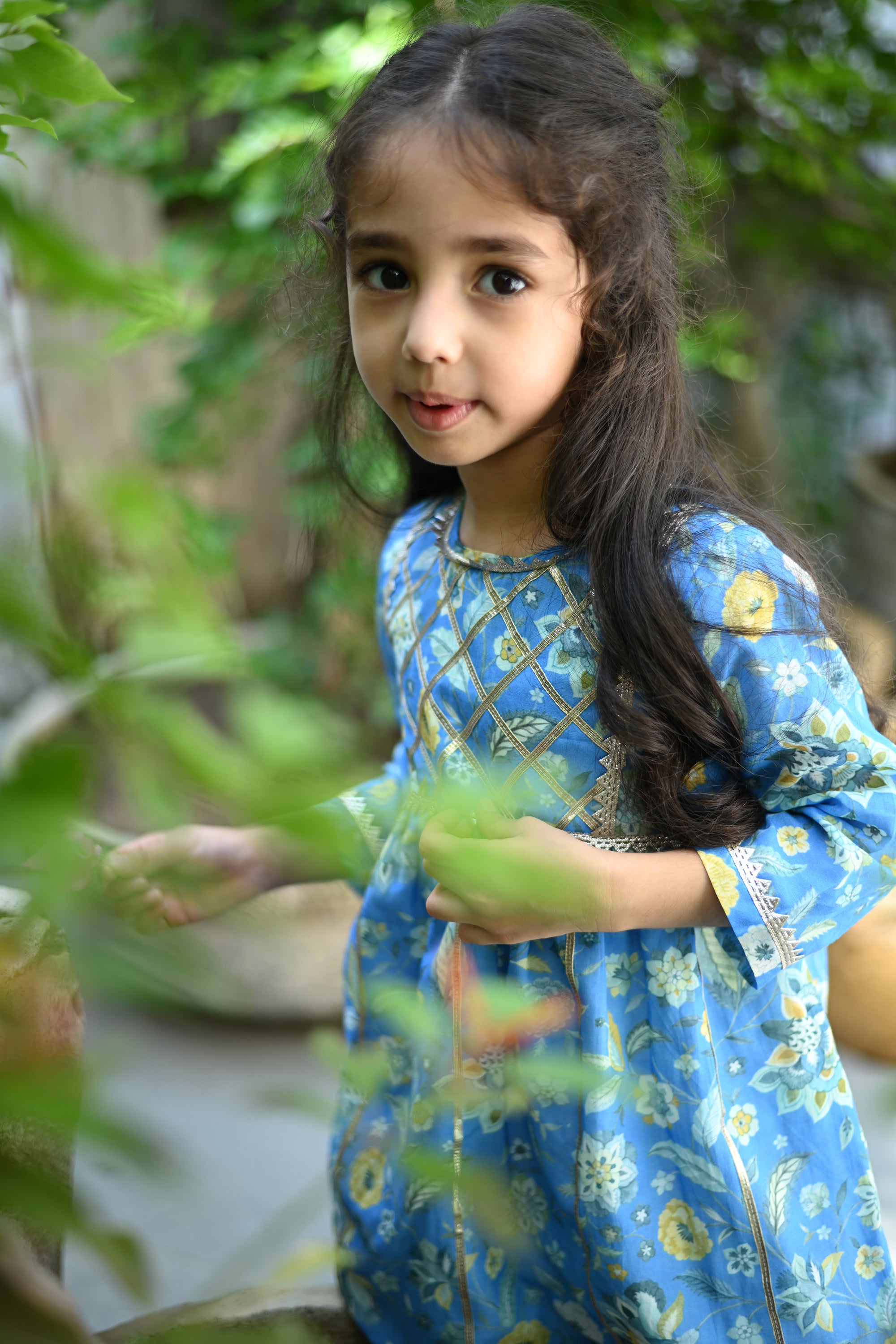 Rhea Gharara Set-Sky Blue Chintz