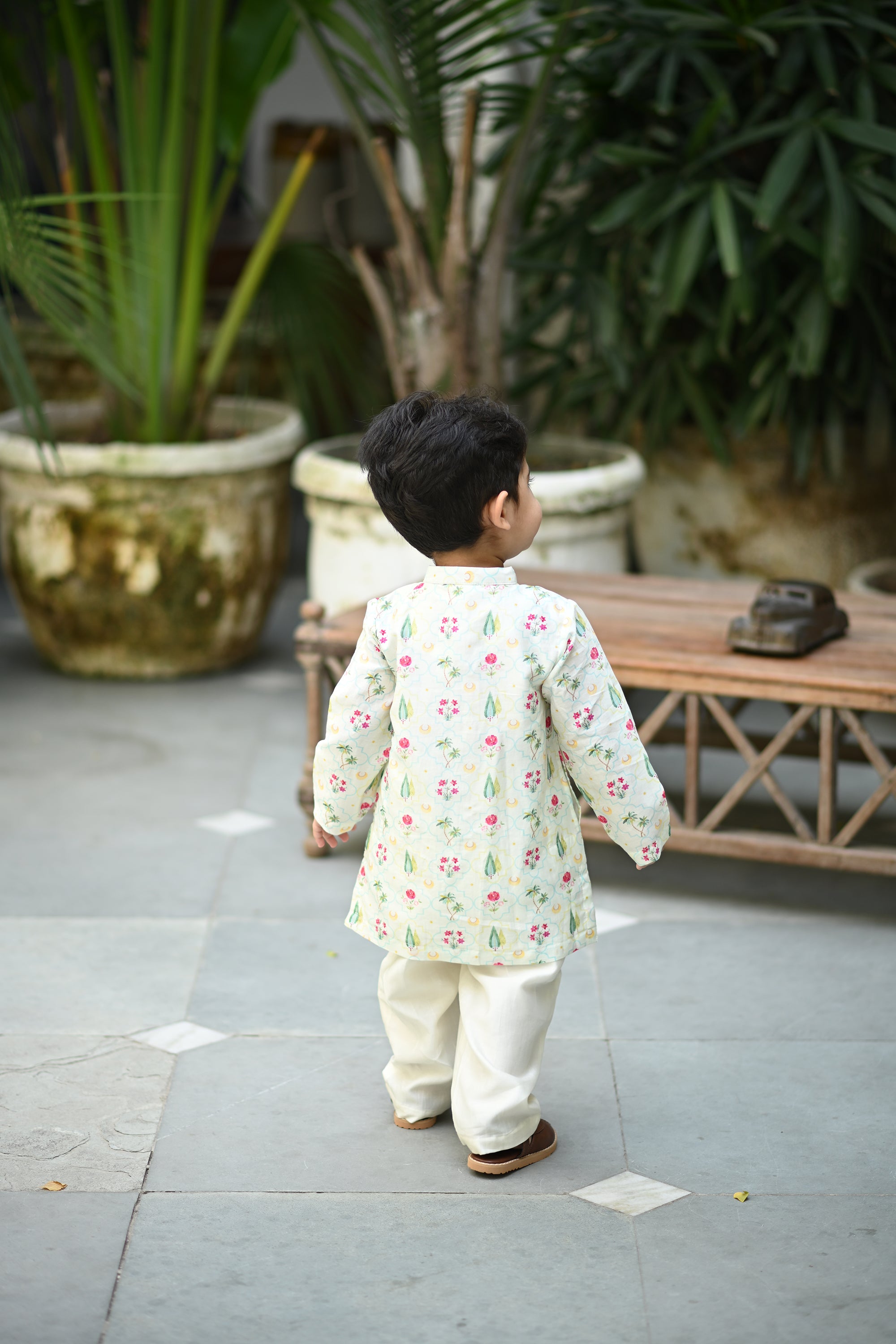Shiv Kurta And Pyjama Set -Cream Periyaar