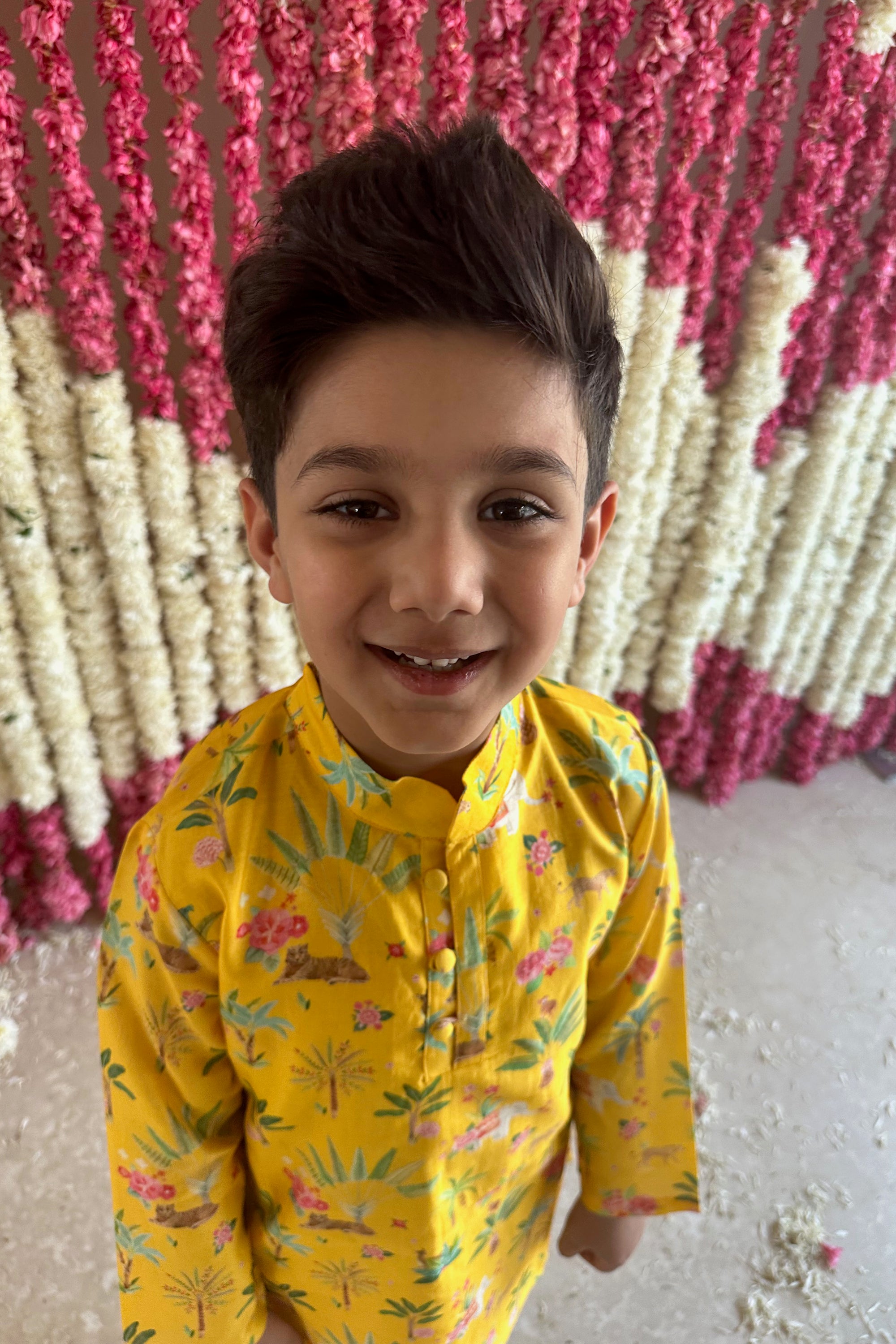 Tegh Kurta and Pyjama Set - Sunrise Yellow Sher Bagh