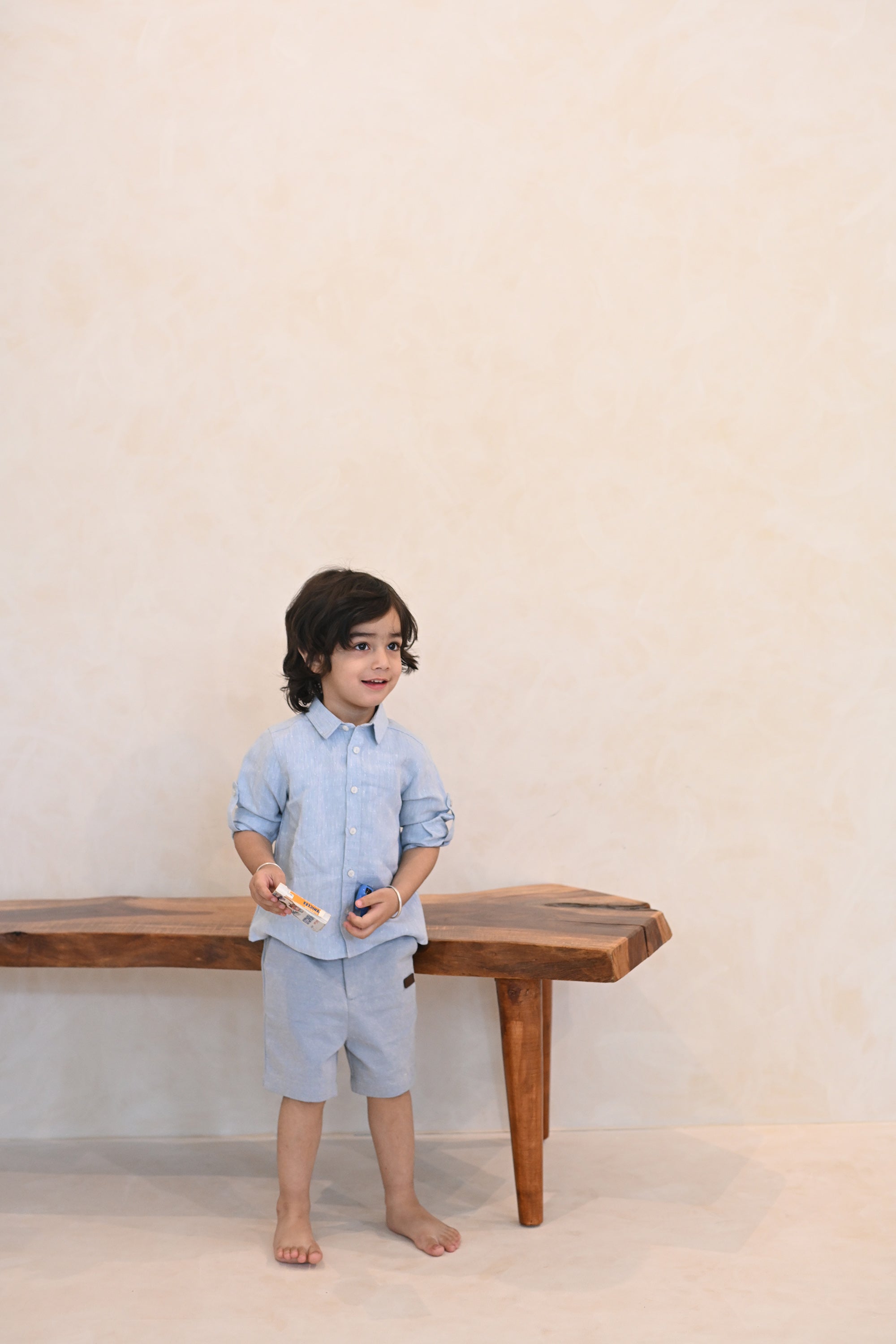 Avery Shirt- Blue Doted Denim Shirt