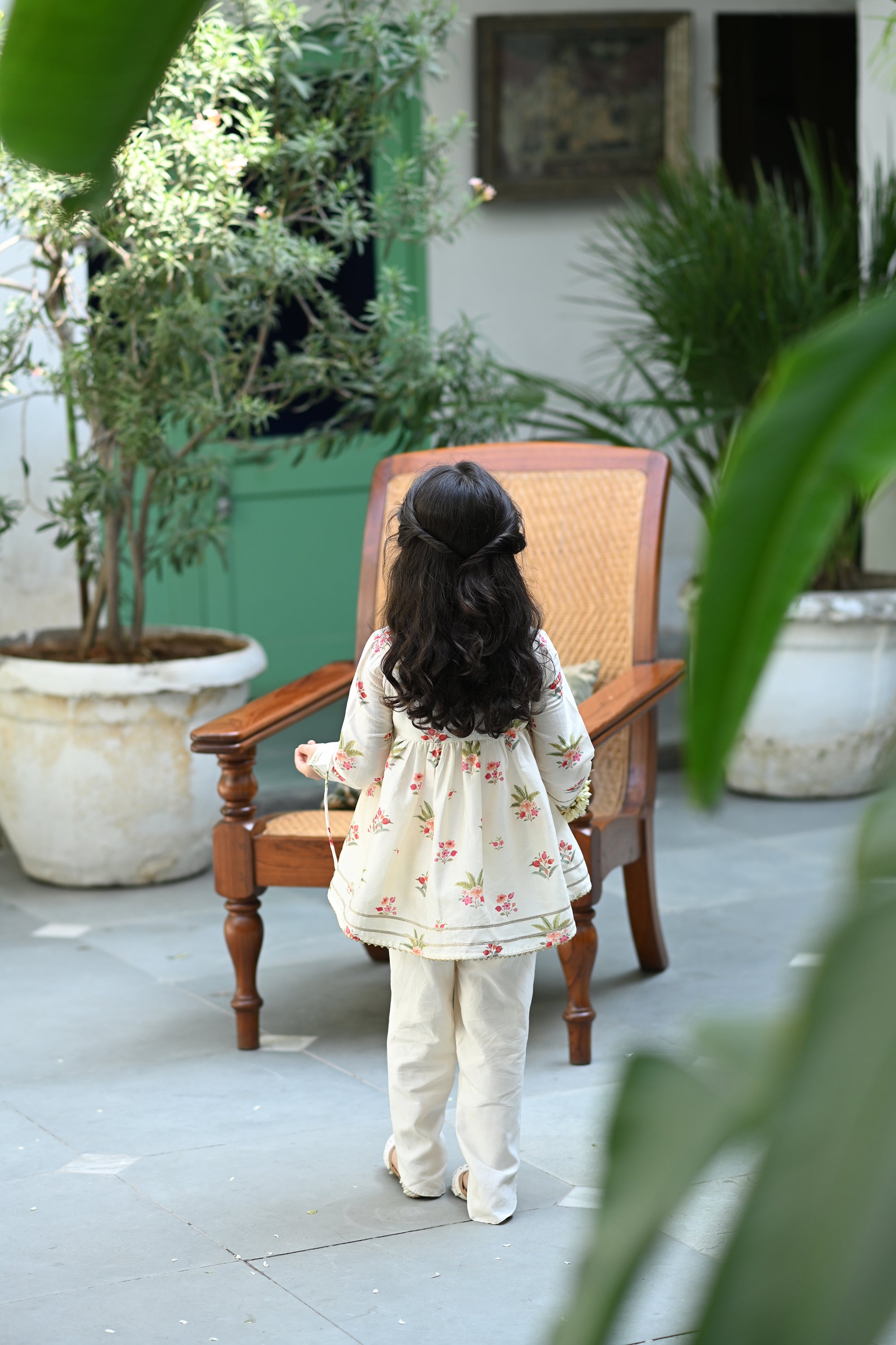 Aanya Angrakha Set - White Anaar Bagh