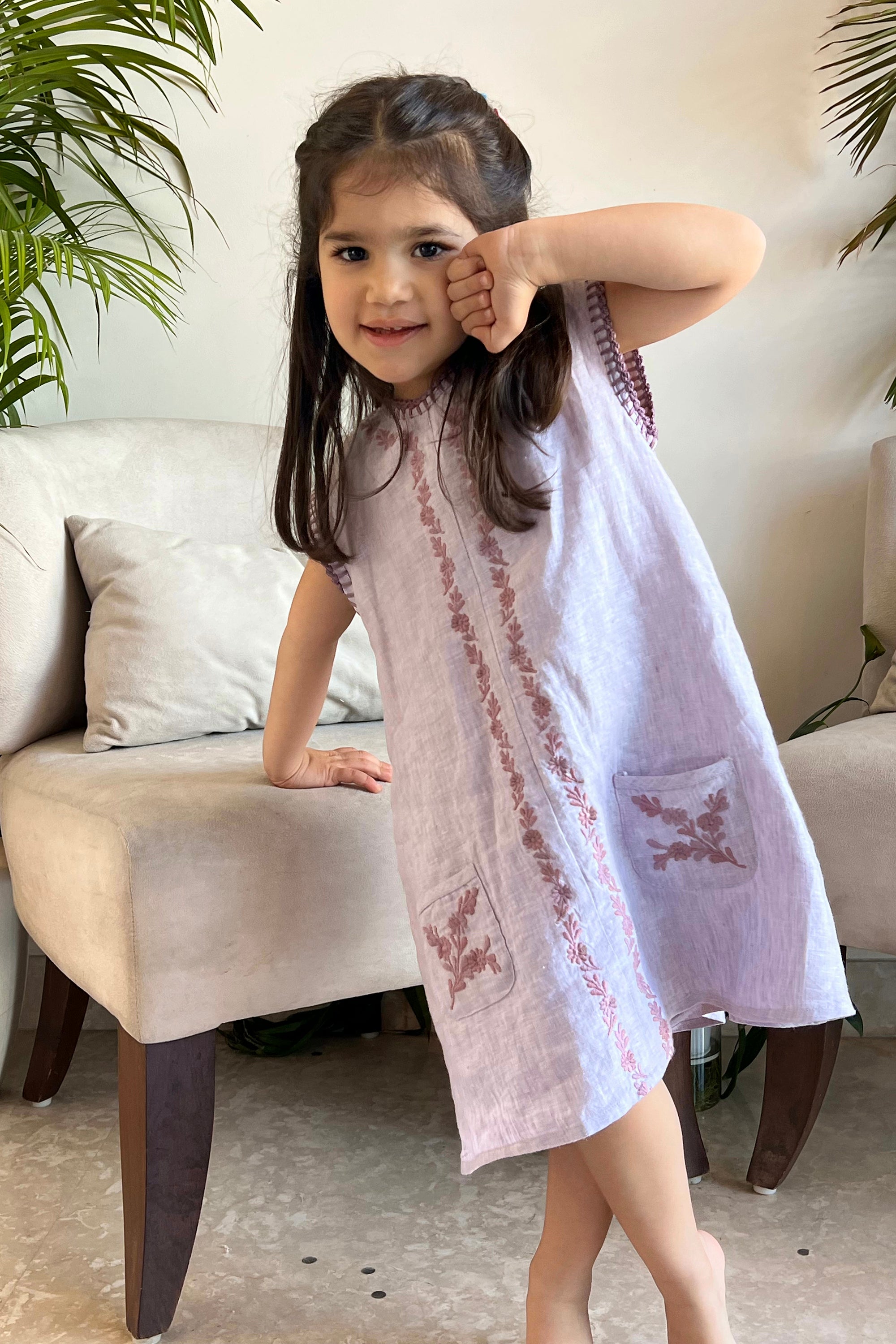 Sofie Linen Dress - Lilac