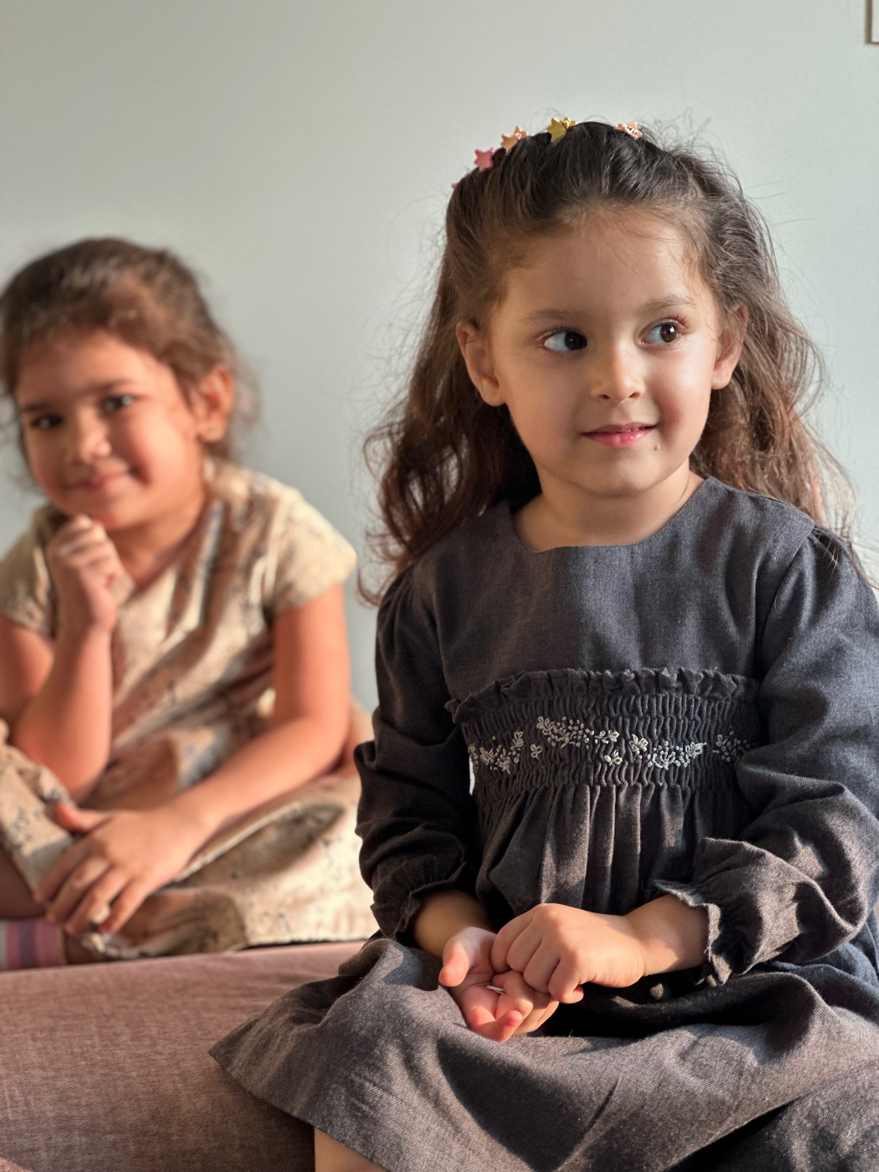 Marl Dandelion Handsmocked Dress