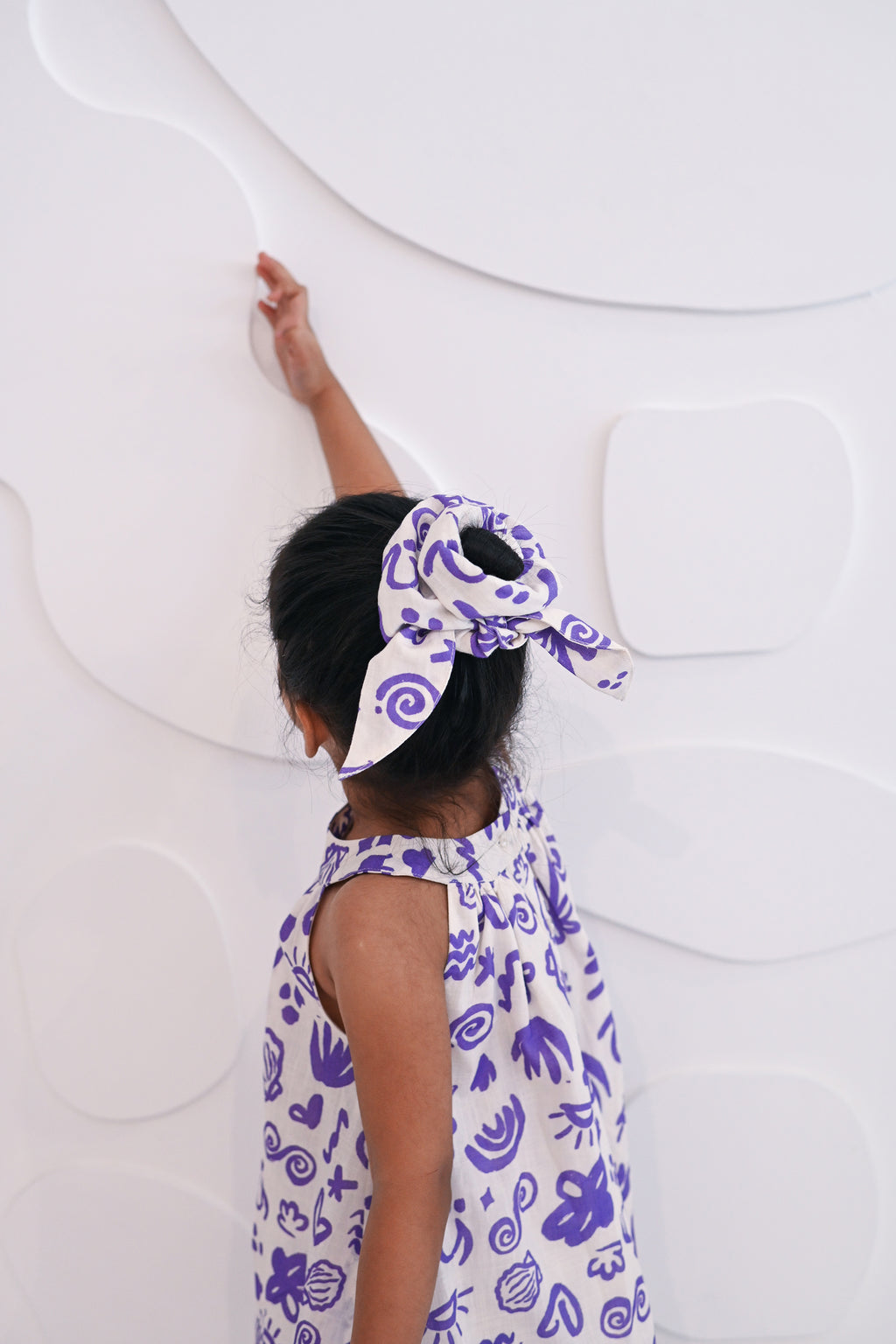 Dahlia Dress - Purple Seaside Doodles