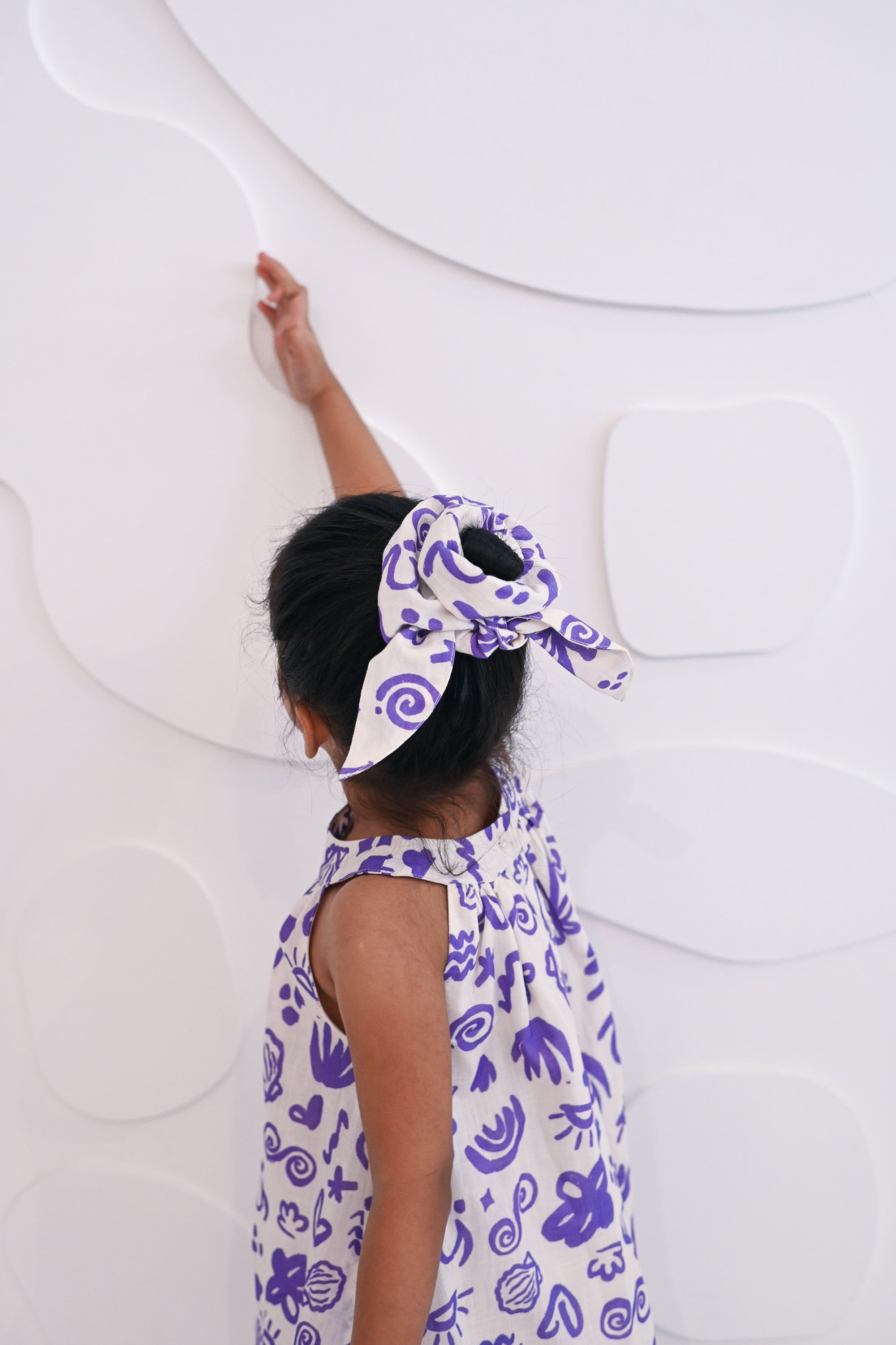 Dahlia Dress - Purple Seaside Doodles