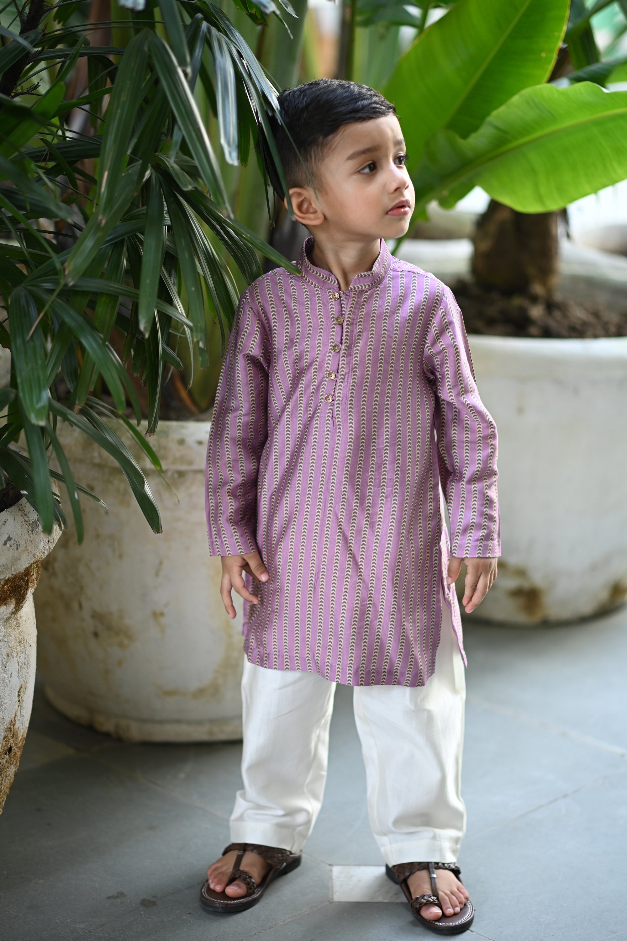Udayveer Kurta And Pyjama Set-Light Purple Dhaar